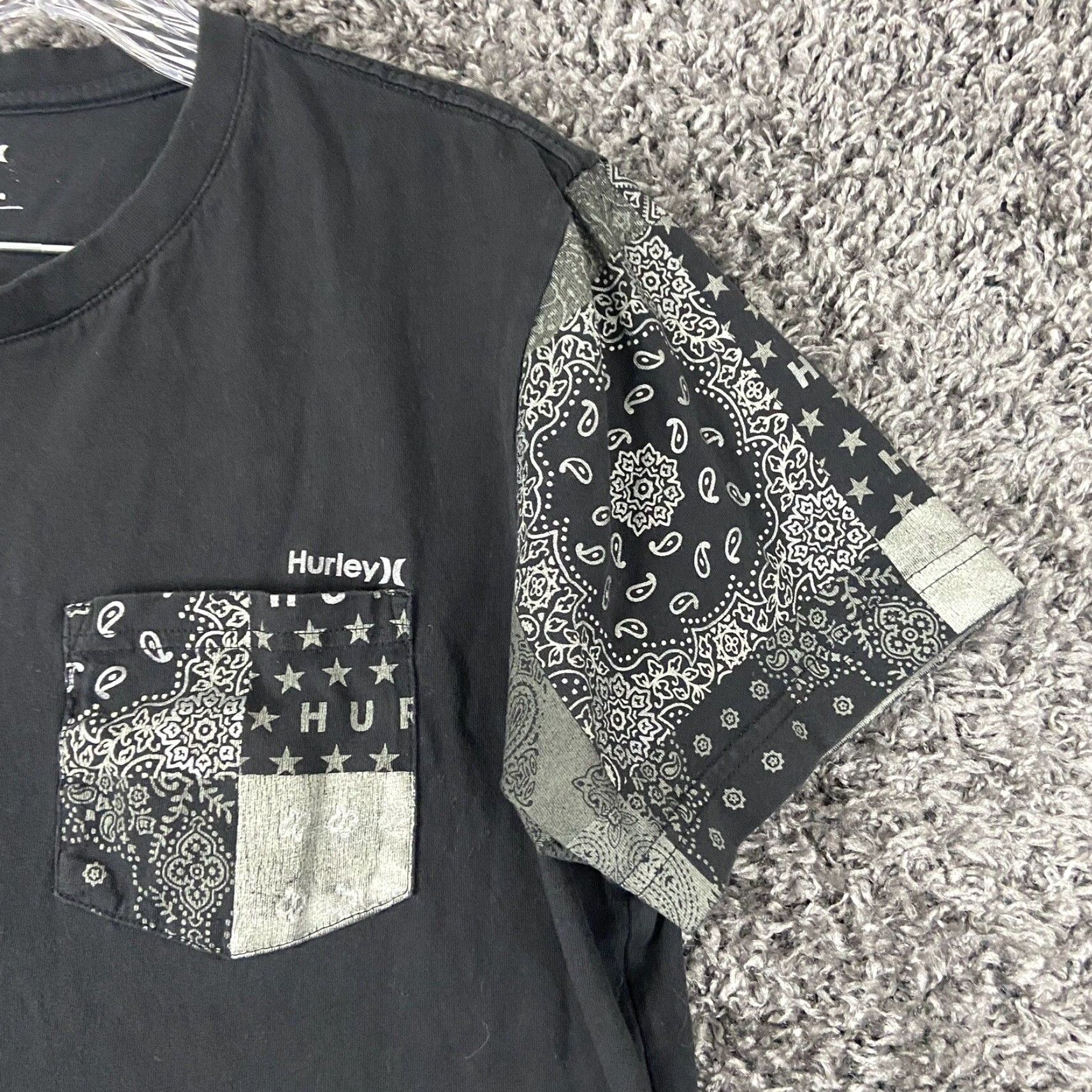 Hurley VINTAGE Hurley Shirt Men Medium Black Gray Short Sleeve T-Shirt All Seasons M Mens Size US M / EU 48-50 / 2 - 3 Thumbnail