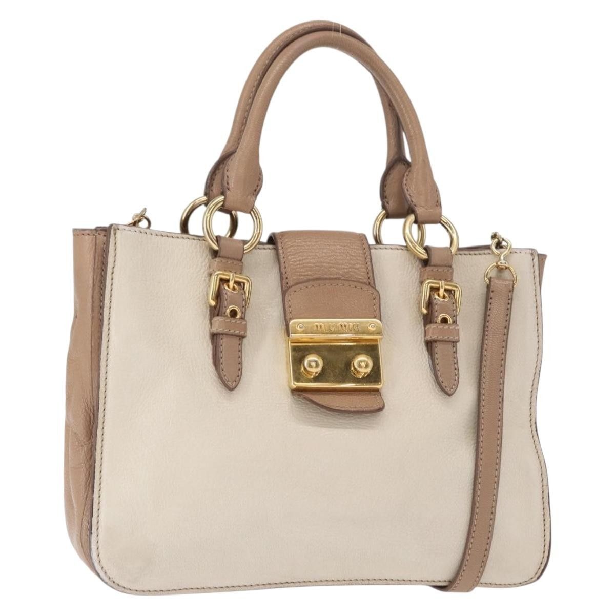 Miu Miu Miu Miu Madras Convertible Lock Tote Leather Size ONE SIZE - 1 Thumbnail