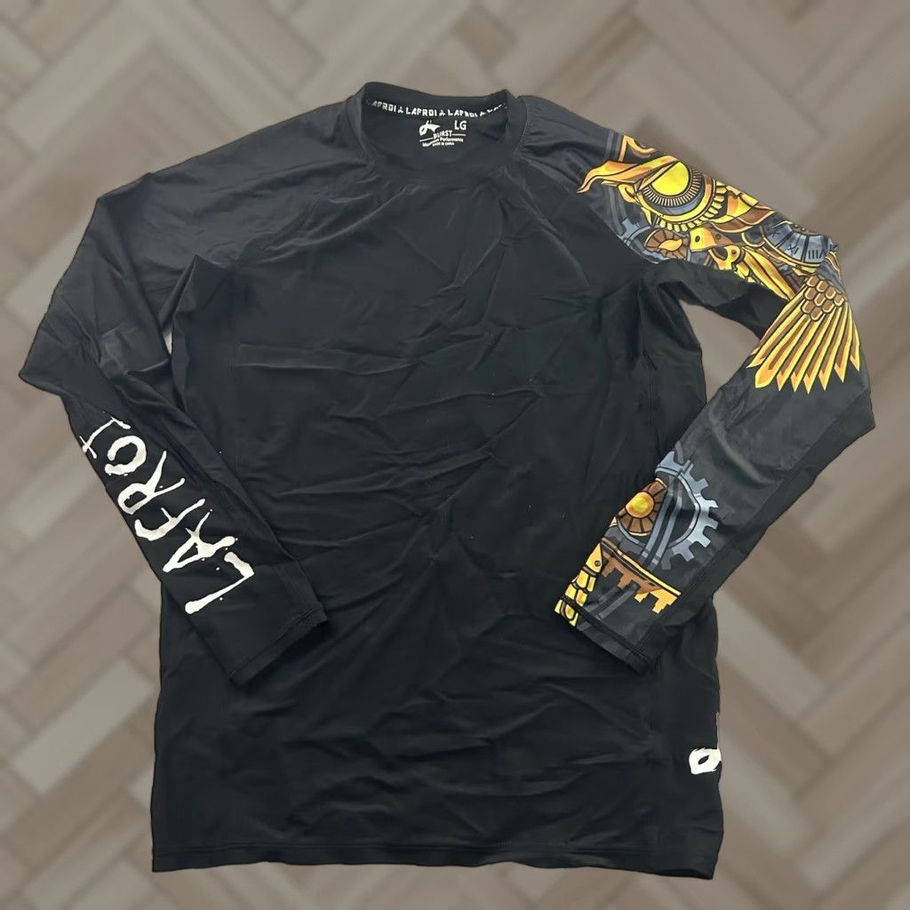 Vintage Lafroi Burst Long Sleeve Rashguard Men's Large Black Shirt Modern Activewear Men L Rashguard Black Lafroi Burst Long Sleeve Rashguard Mens Large Black Size US L / EU 52-54 / 3 - 1 Thumbnail