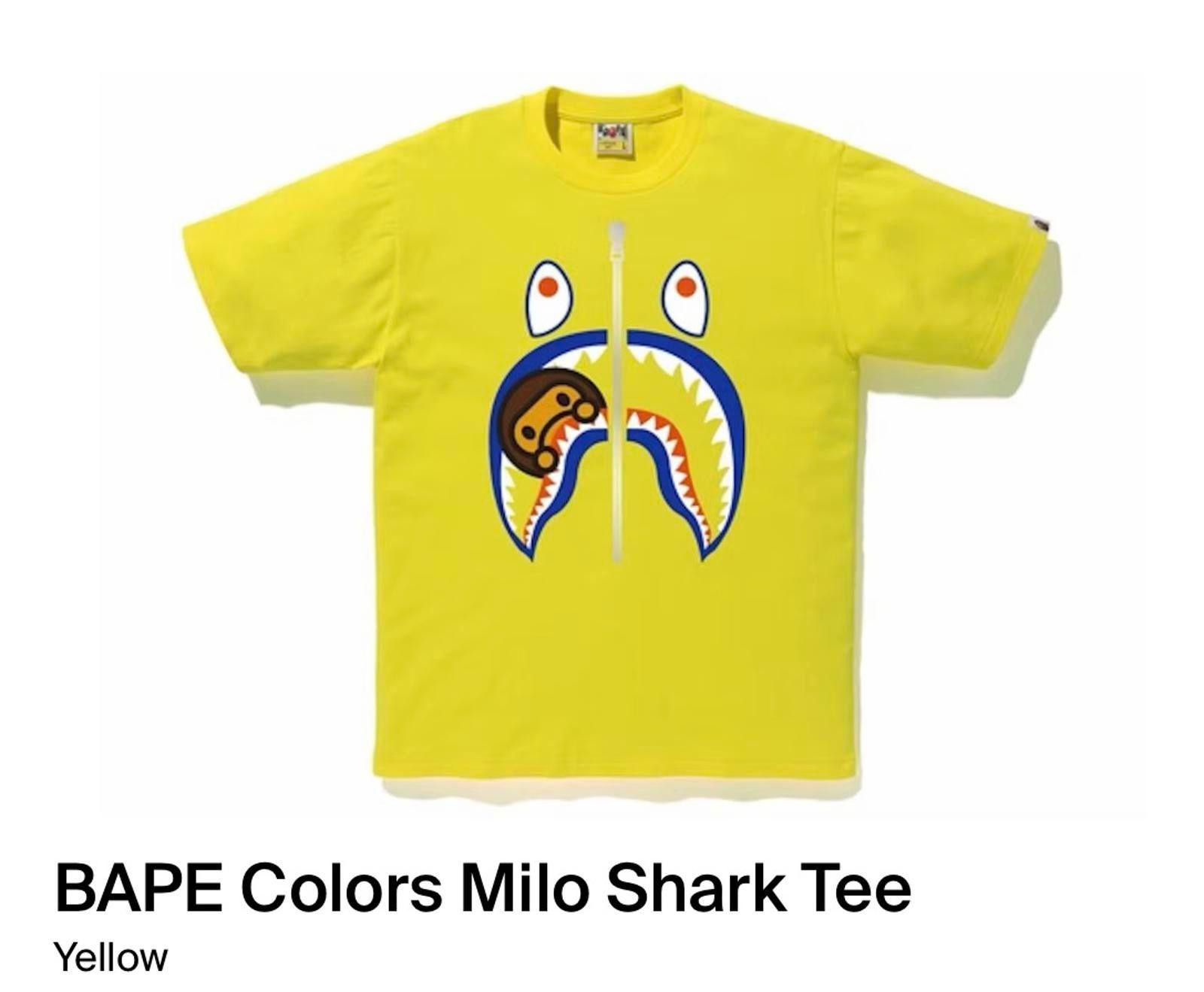 Bape BAPE x Baby Milo Shark Colors Tee Yellow 3XL A Bathing Ape Size US XXL / EU 58 / 5 - 2 Thumbnail