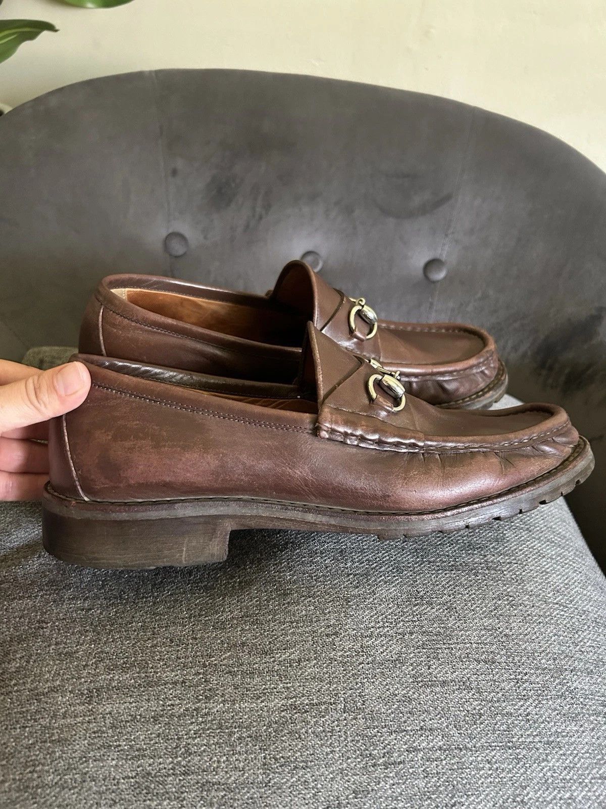 Gucci Gucci Horsebit Loafers Brown Leather 10 D Size US 10 / EU 43 - 13 Thumbnail