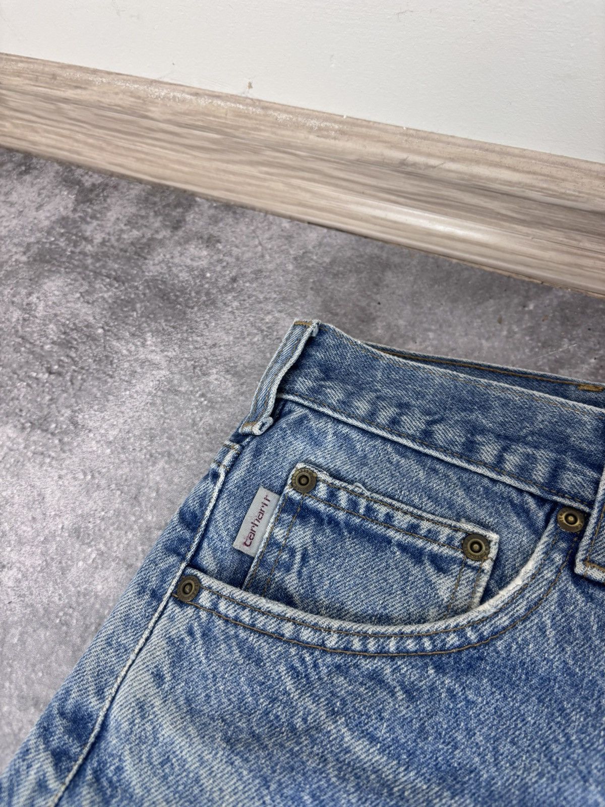 Carhartt Vintage Carhartt Men’s Faded Light Blue Baggy Denim Jeans Size US 42 / EU 58 - 14 Thumbnail