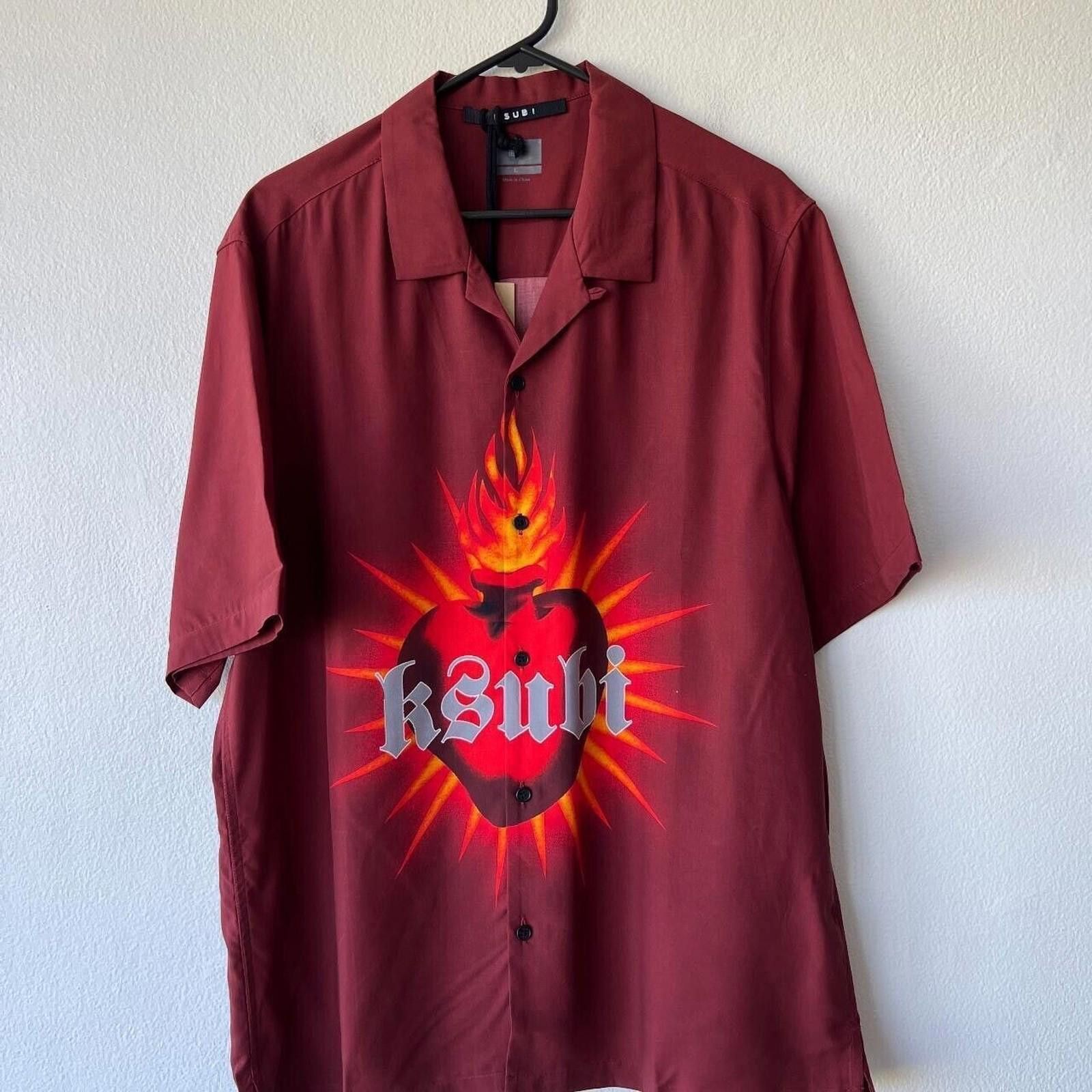 Ksubi new ksubi large shirt top resort heart crimson red romeo Size US L / EU 52-54 / 3 - 1 Thumbnail