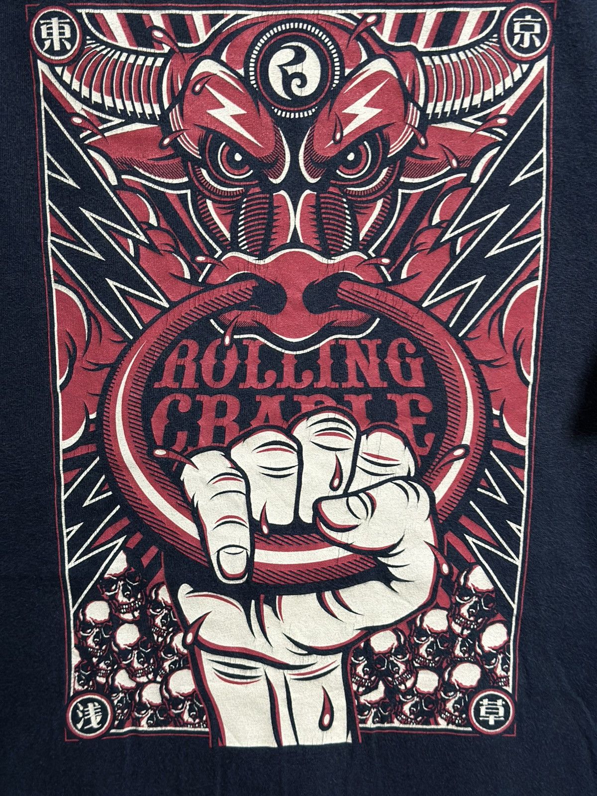 Japanese Brand × Vintage Thrashed Vintage Rolling Cradle Distress Tee Size US XL / EU 56 / 4 - 2 Thumbnail