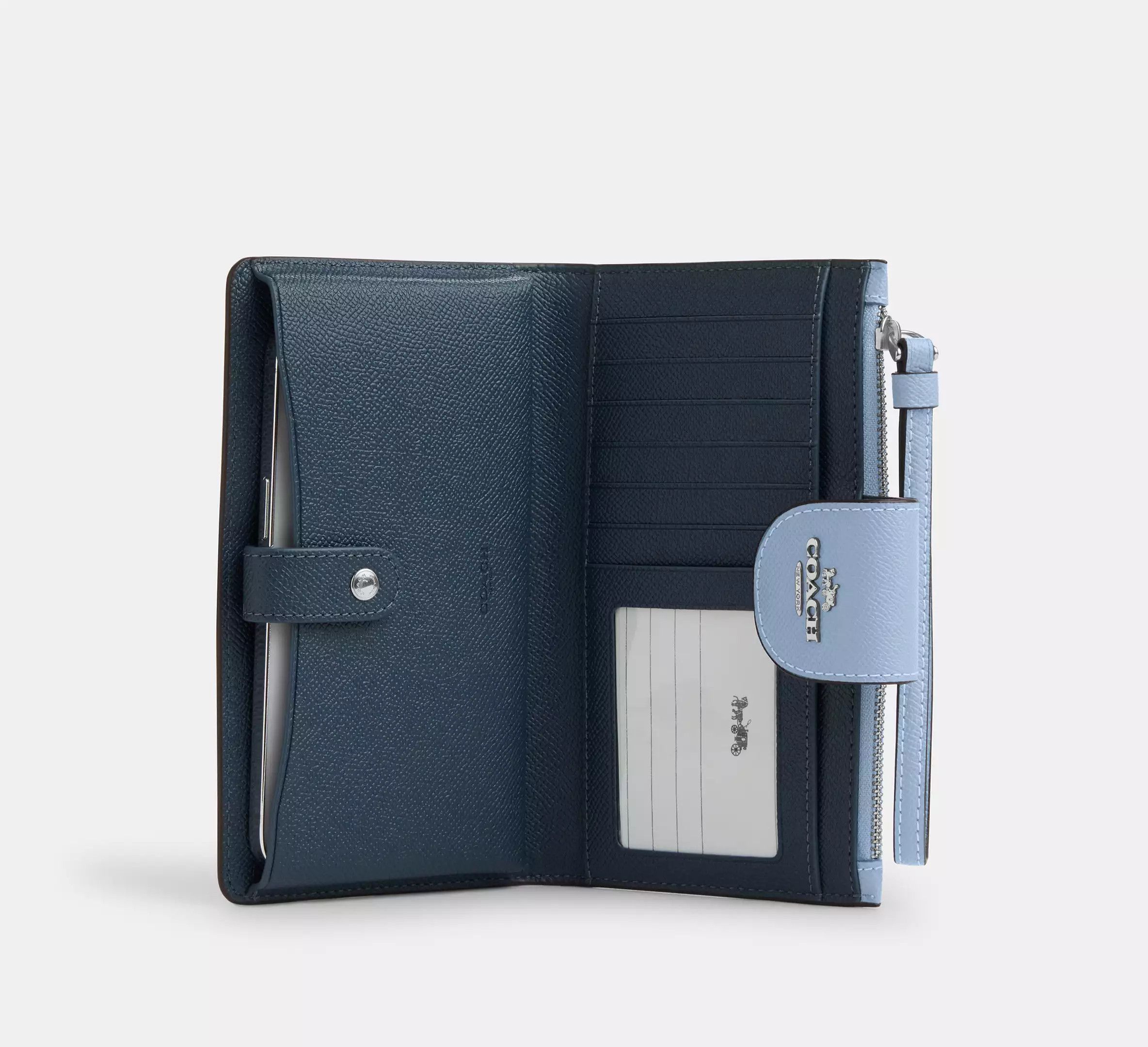 Coach Phone Wallet CS441 crossgrain leather/Sv/Bluebell Size ONE SIZE - 6 Thumbnail