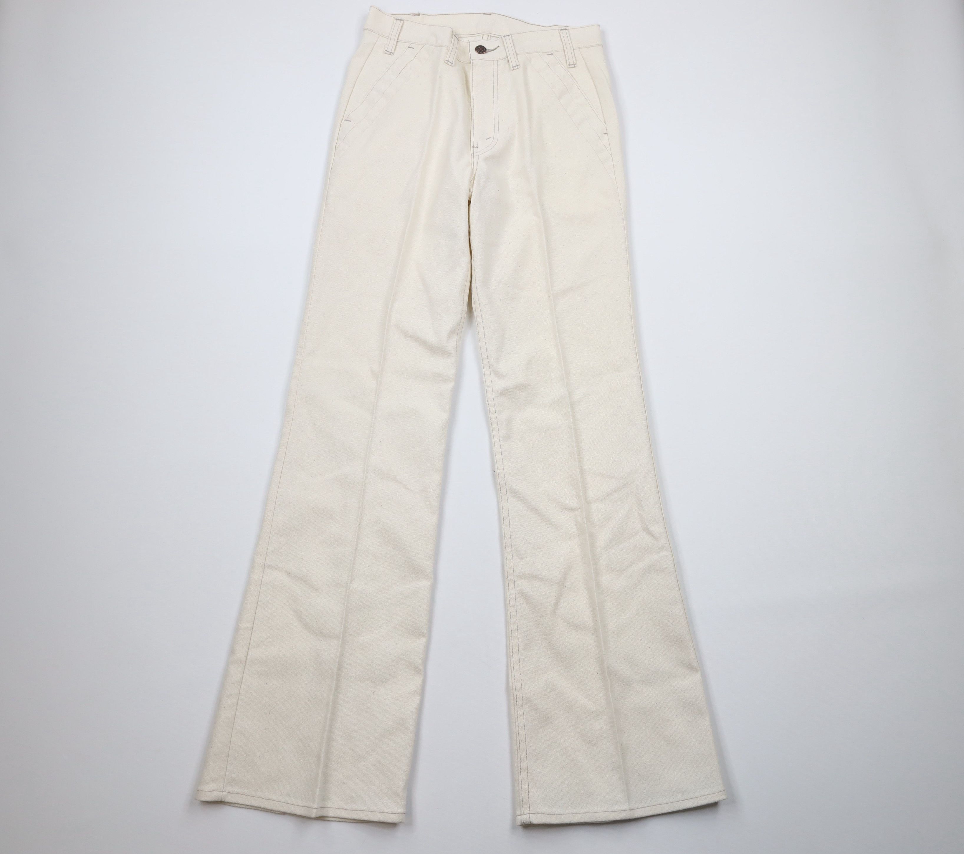 Image of 70's Levis Bell Bottoms Chino Pants Cream Usa in Ivory, Men's (Size 30)