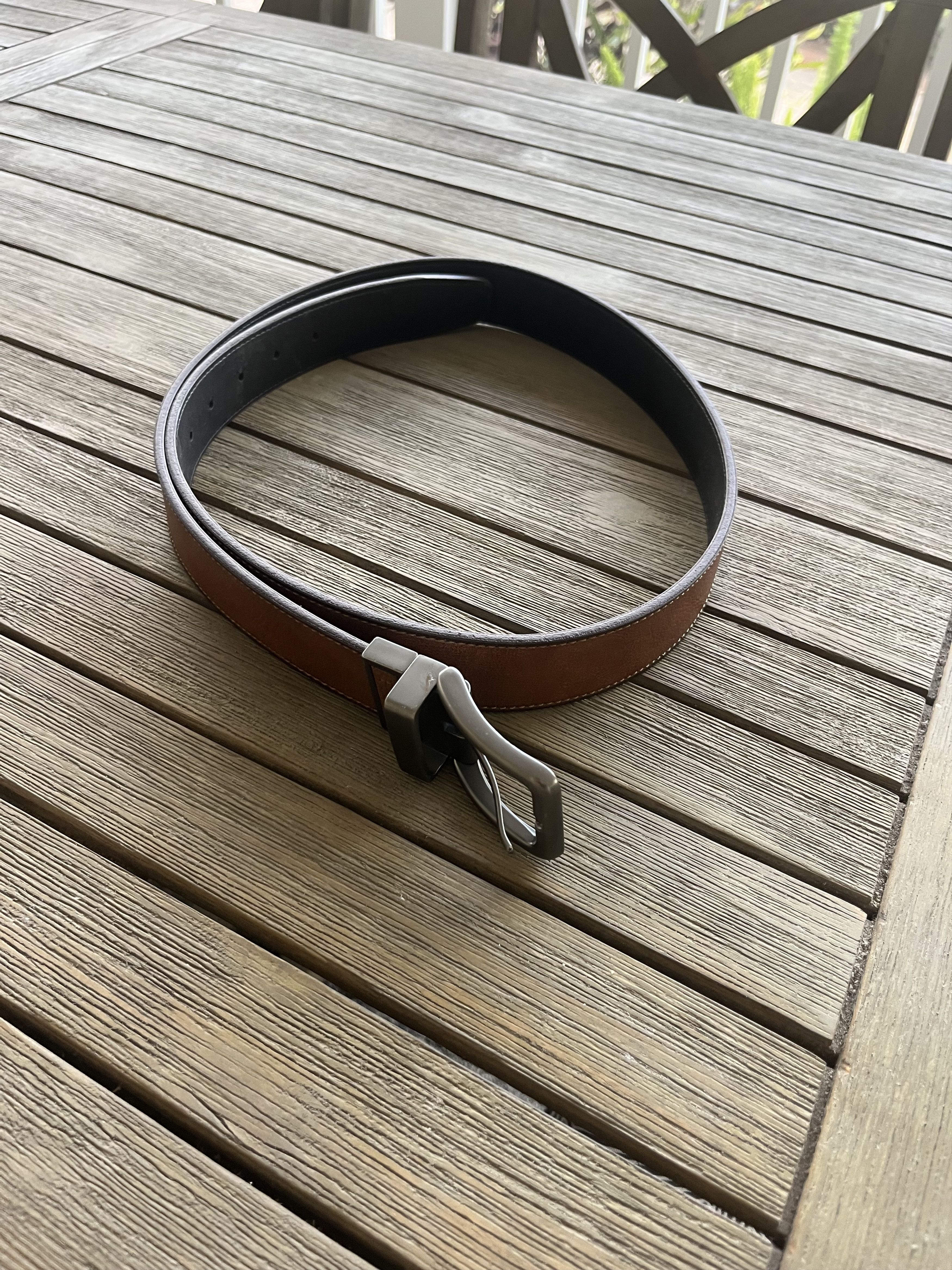 Vintage Brown and Black Reversible Belt Size 40 - 2 Thumbnail