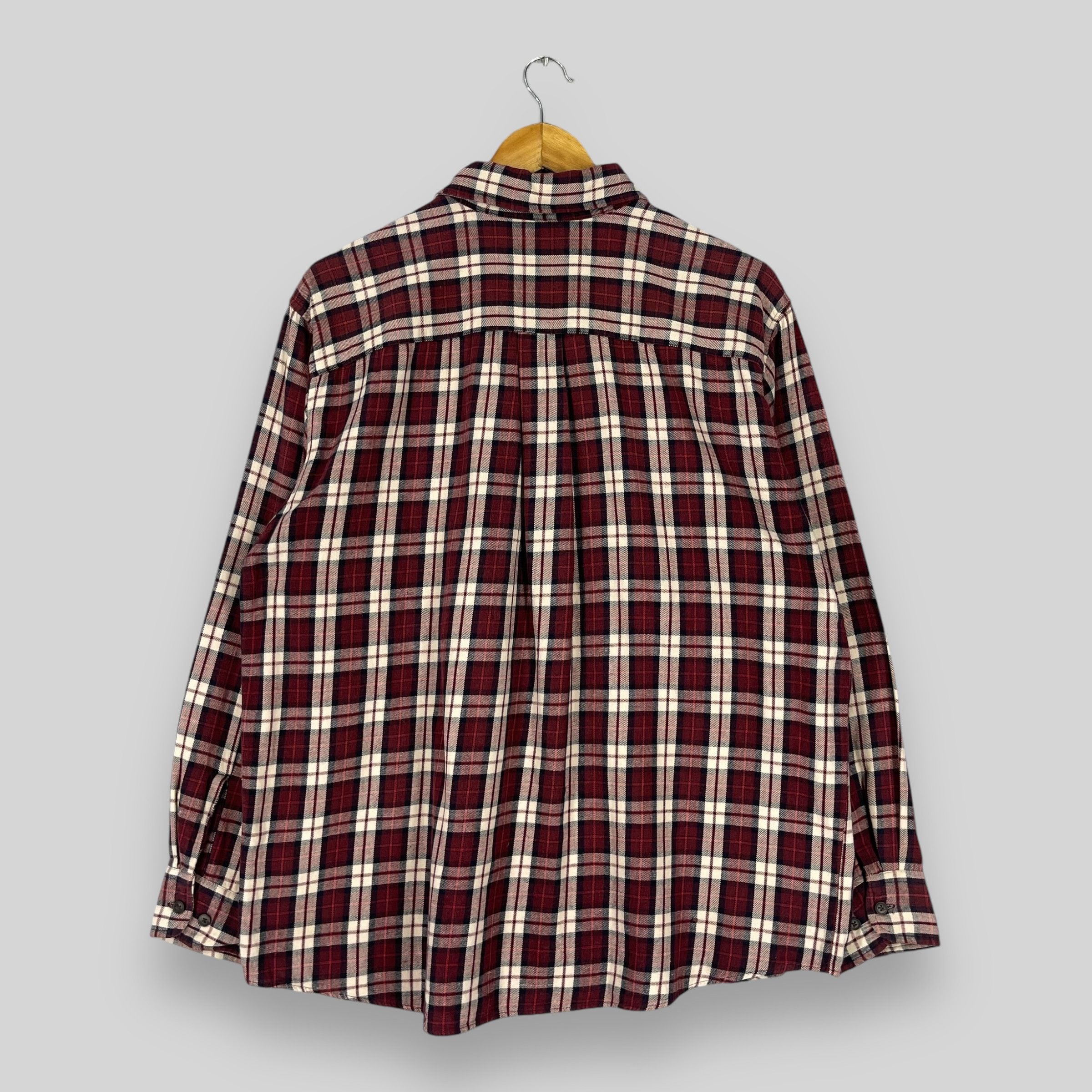 Flannel ST JOHN'S BAY Tartan Burgundy Checkered Flannel Button Up Size US L / EU 52-54 / 3 - 8 Thumbnail