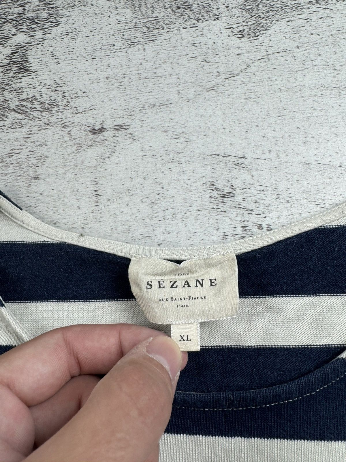 Sezane SEZANE Marina Cropped Crew Neck Cotton Striped Women’s XL Sweater Sweatshirt Size XL / US 12-14 / IT 48-50 - 11 Thumbnail