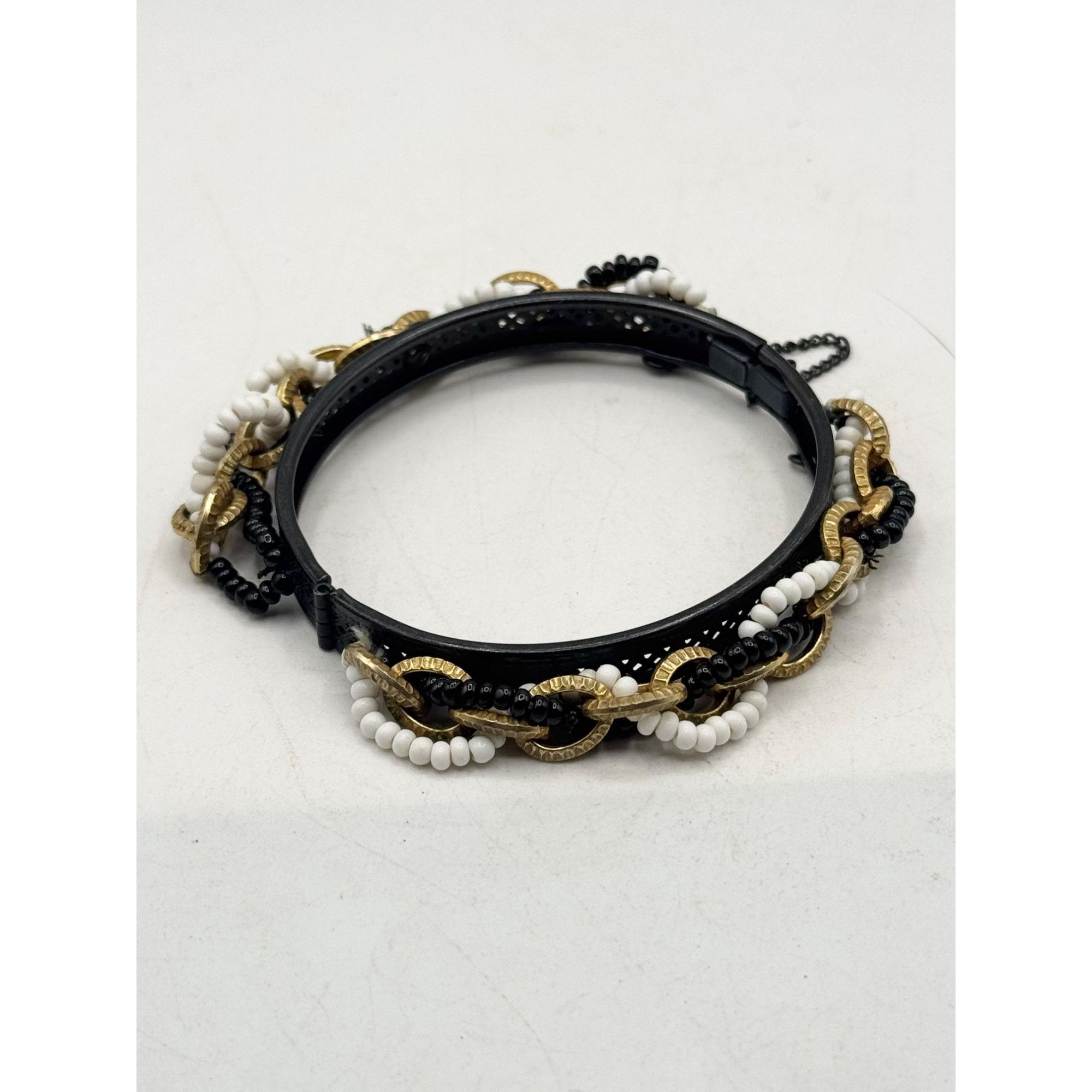 Miriam Haskell Miriam Haskell Beaded Wrapped Chain Bangle Bracelet Size ONE SIZE - 6 Thumbnail
