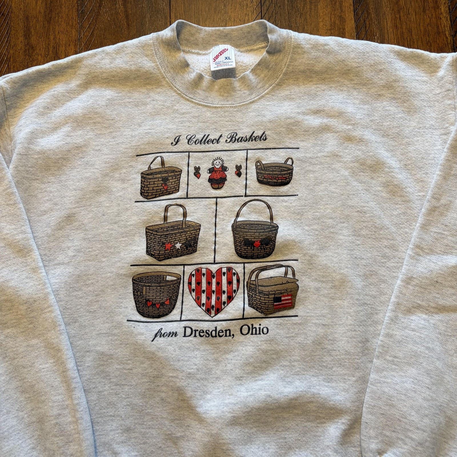 Jerzees Vtg Jerzees Sweatshirt XL I Collect Baskets Dresden Ohio USA Size US XL / EU 56 / 4 - 3 Thumbnail