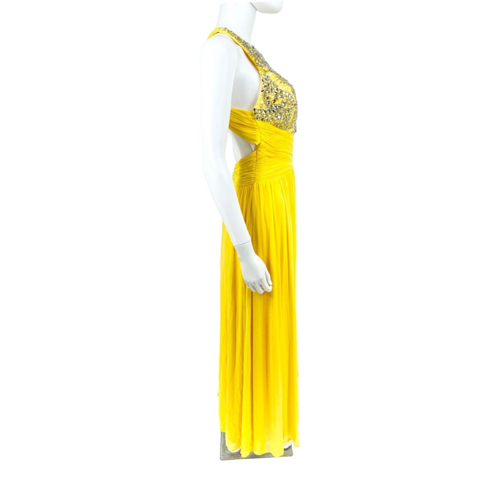 Other Terani Couture Yellow Leg Slit Sleeveless Prom Dress Size 4 Size S / US 4 / IT 40 - 9 Thumbnail