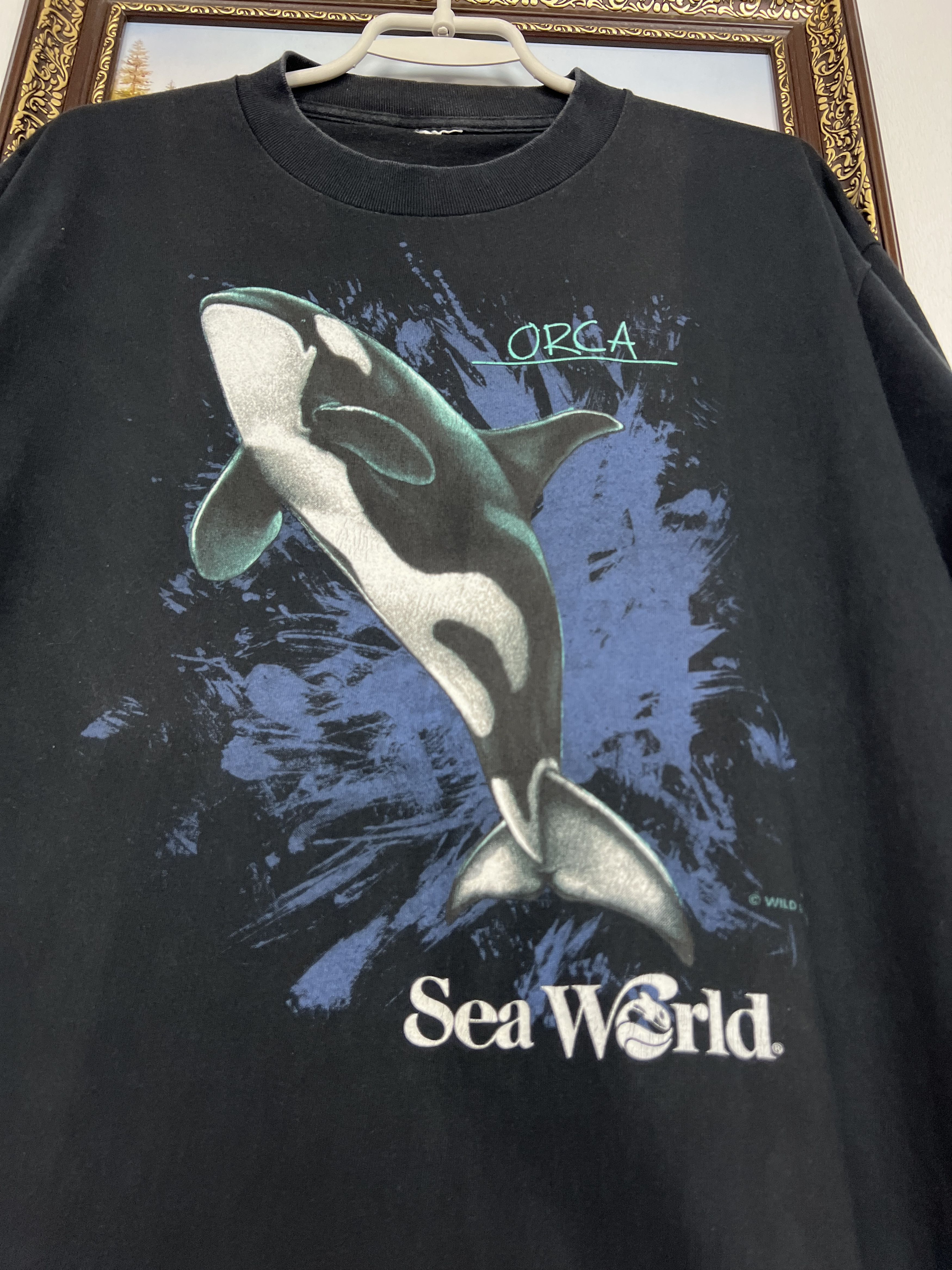 Vintage Vintage SeaWorld Shamu Orca Whale Navy Tee Over Print Size US M / EU 48-50 / 2 - 5 Thumbnail