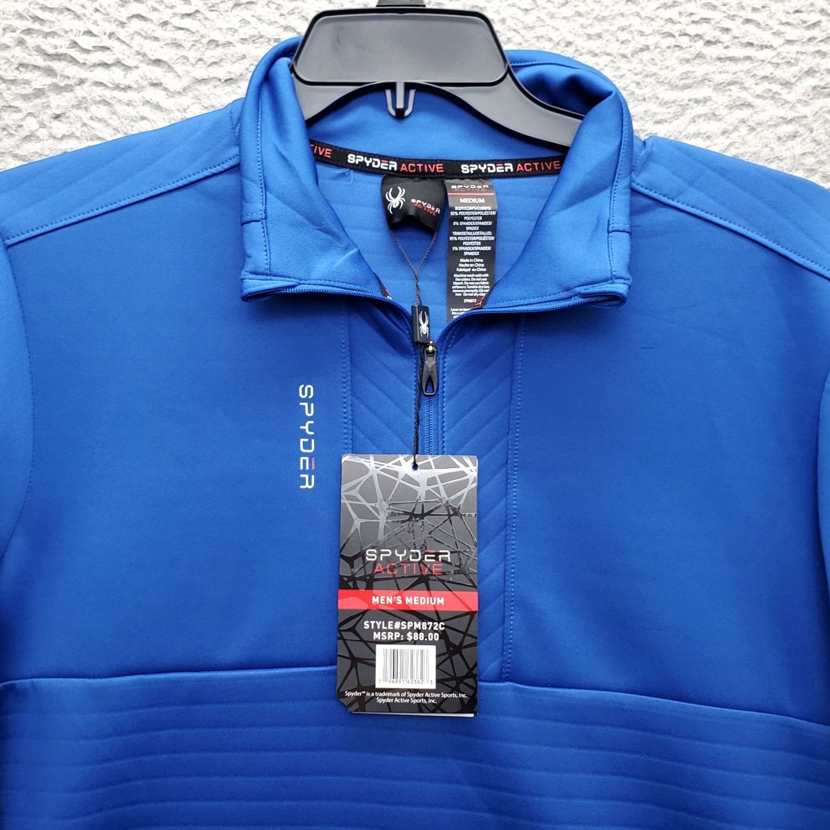 Spyder Spyder Men's Medium Blue Sweatshirt Long Sleeve Mock Neck 1/4 Zip SKB NWT Size US M / EU 48-50 / 2 - 3 Thumbnail