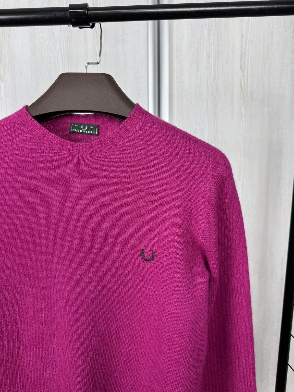 Fred Perry Fred Perry made in Italy Beta SPA wool cashmere pink sweater Size L / US 10 / IT 46 - 4 Thumbnail