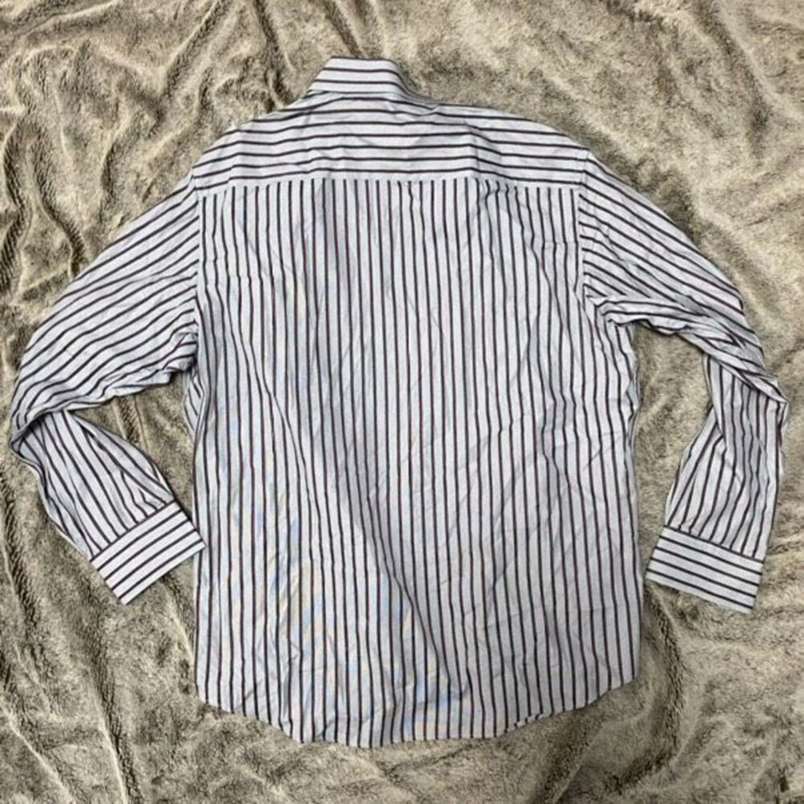 BUGATCHI Bugatchi Gray and Red Striped Button-Front Shirt | Sz XL Size US XL / EU 56 / 4 - 4 Thumbnail