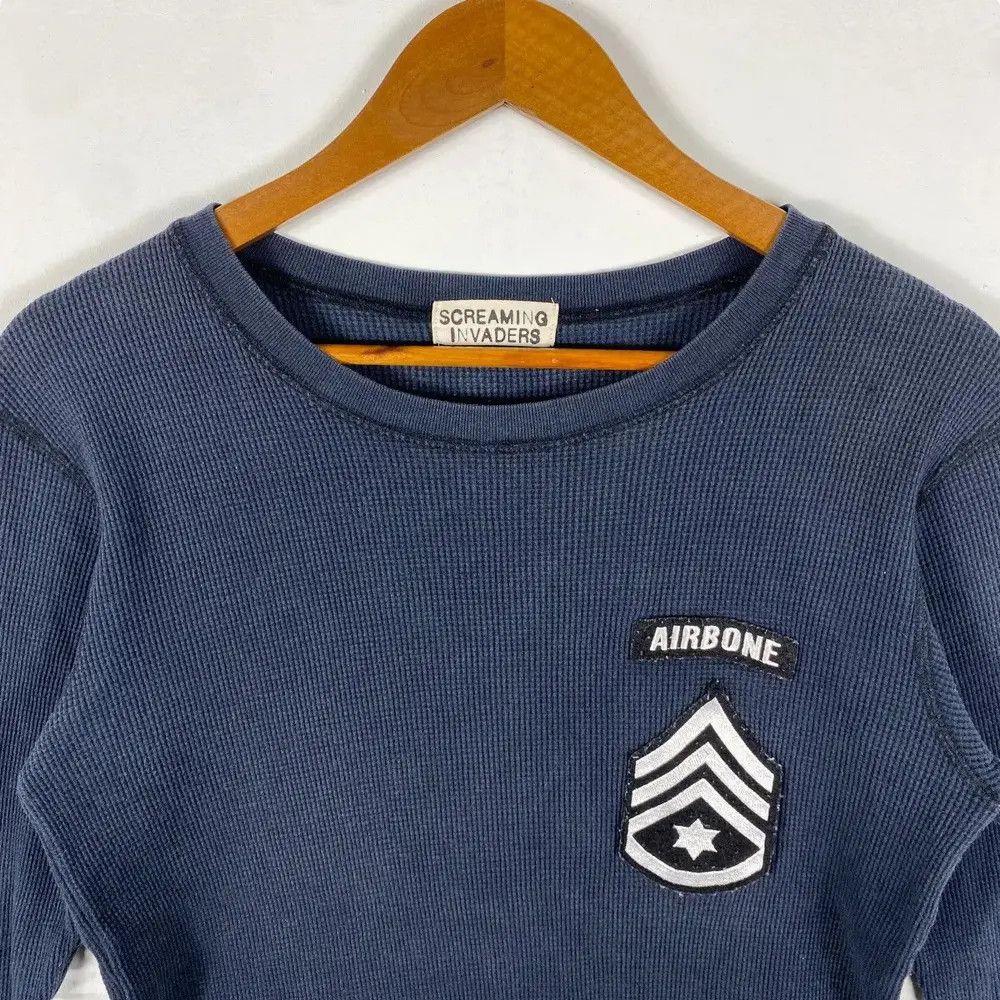Japanese Brand SCREAMING INVADERS Airbone Knitted Waffle Long Sleeve Tee Size S / US 4 / IT 40 - 2 Thumbnail