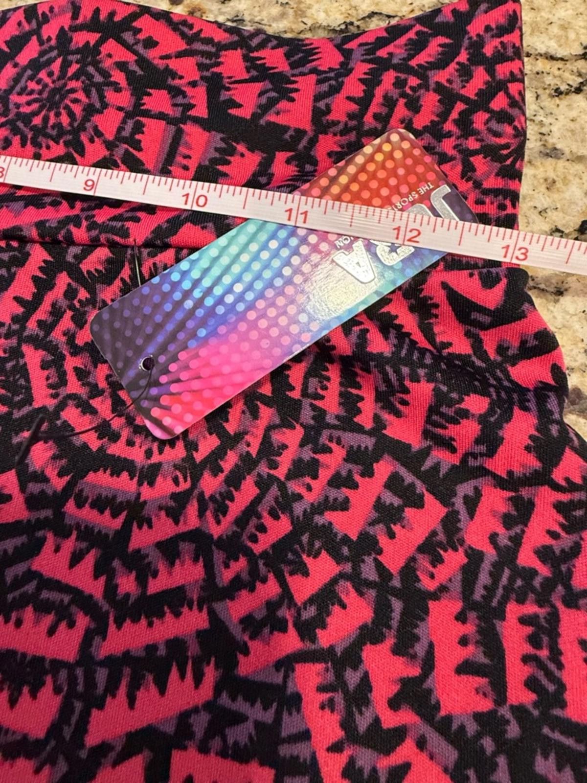 Jean Jera crop leggings web pattern bold pink purple & black XS Size 26" / US 2 / IT 38 - 3 Thumbnail