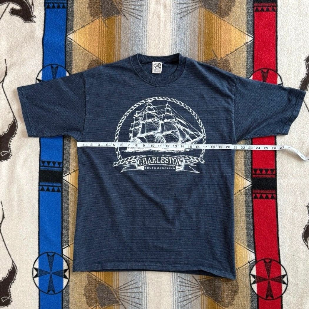 Vintage VINTAGE Charleston Pirates Ship T-Shirt Cal Cru Men L Blue 90s USA Shirt Size US L / EU 52-54 / 3 - 5 Thumbnail