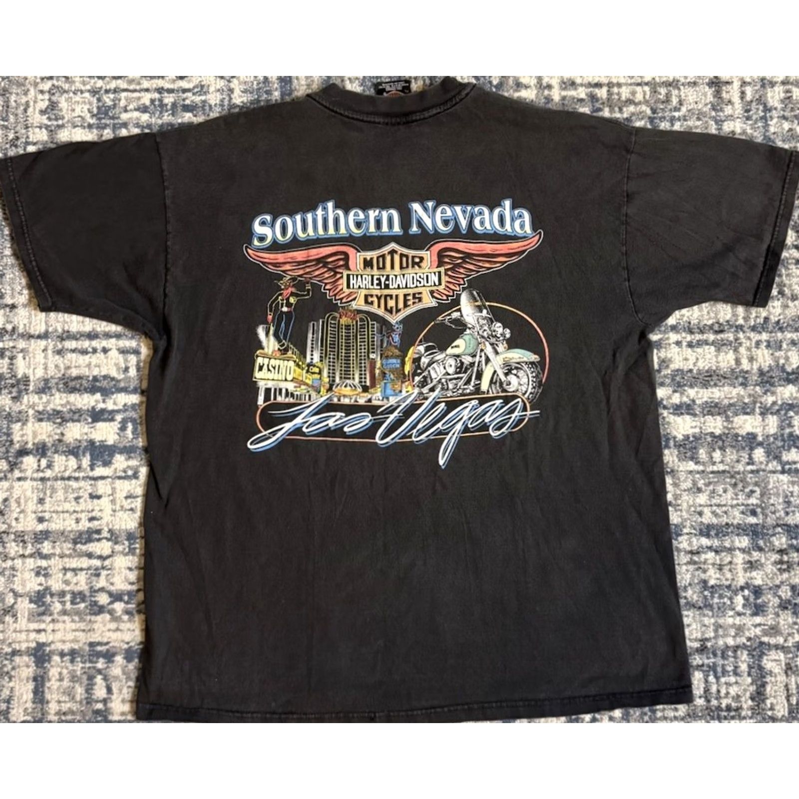 Harley Davidson VINTAGE Harley Davidson Motorcycles T Shirt XL 1997 Bad To The Bone Las Vegas 90s Mens Size US XL / EU 56 / 4 - 4 Thumbnail