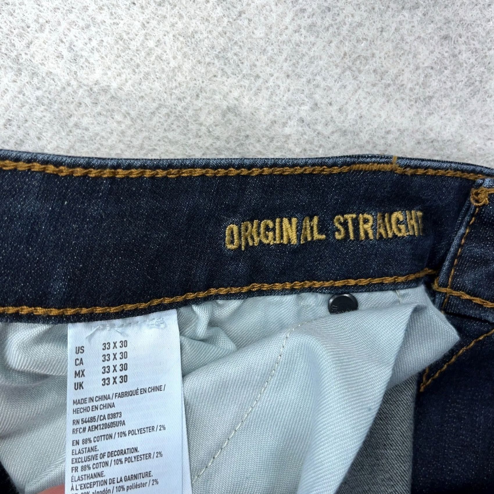 American Eagle Outfitters American Eagle Jeans Men 33x30 Dark Wash Straight Leg 5-Pocket Denim Cotton Belt Loops Regular Fit Vintage No Size US 33 - 4 Thumbnail