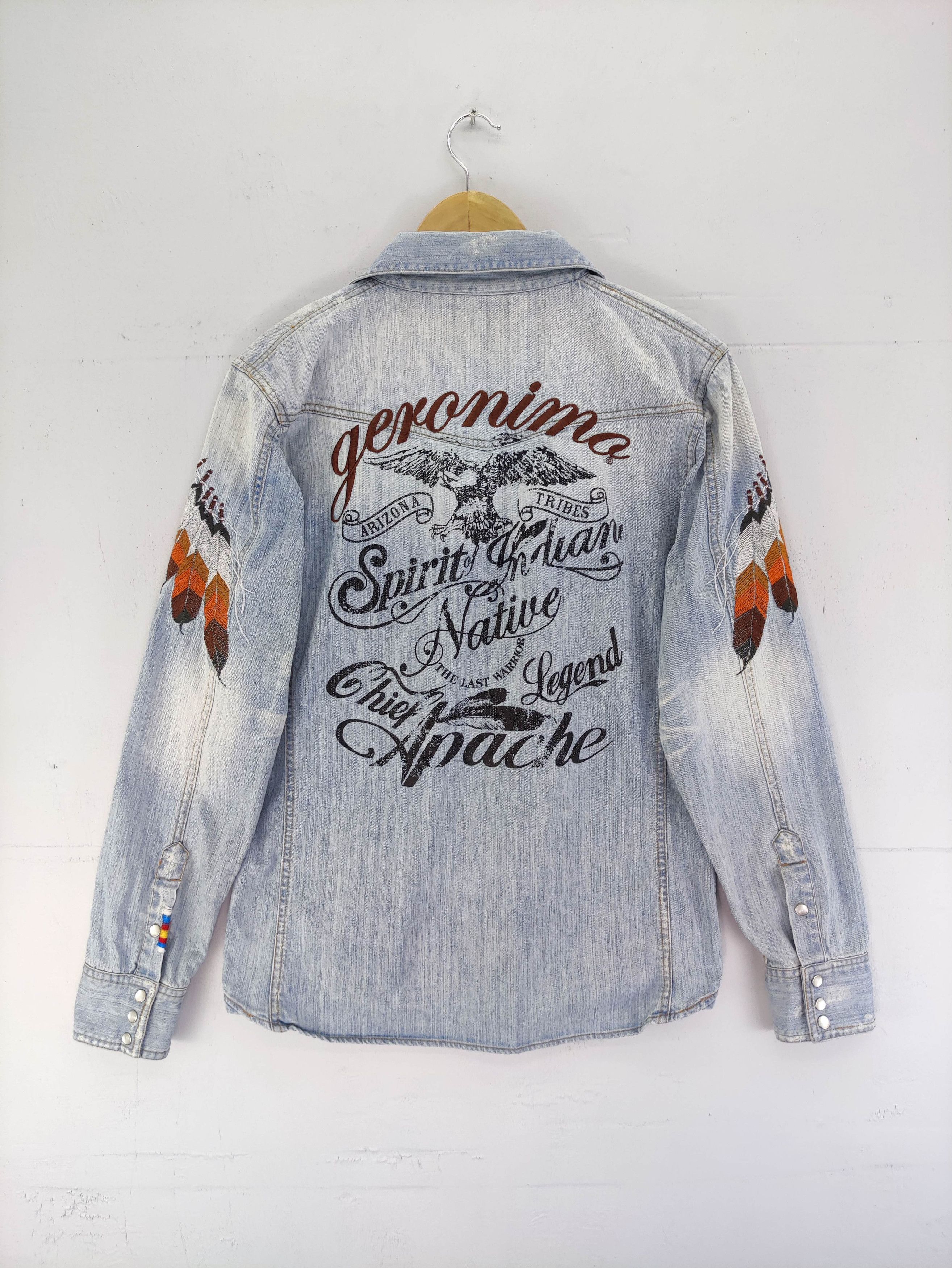 Japanese Brand Vintage Geronimo Denim Snap Button Embroidery Logo Size M / US 6-8 / IT 42-44 - 9 Thumbnail