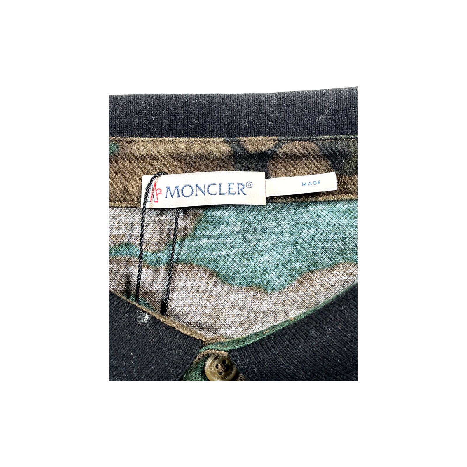 Moncler Moncler Collared Camo Black Polo Shirt Size US XXL / EU 58 / 5 - 3 Thumbnail