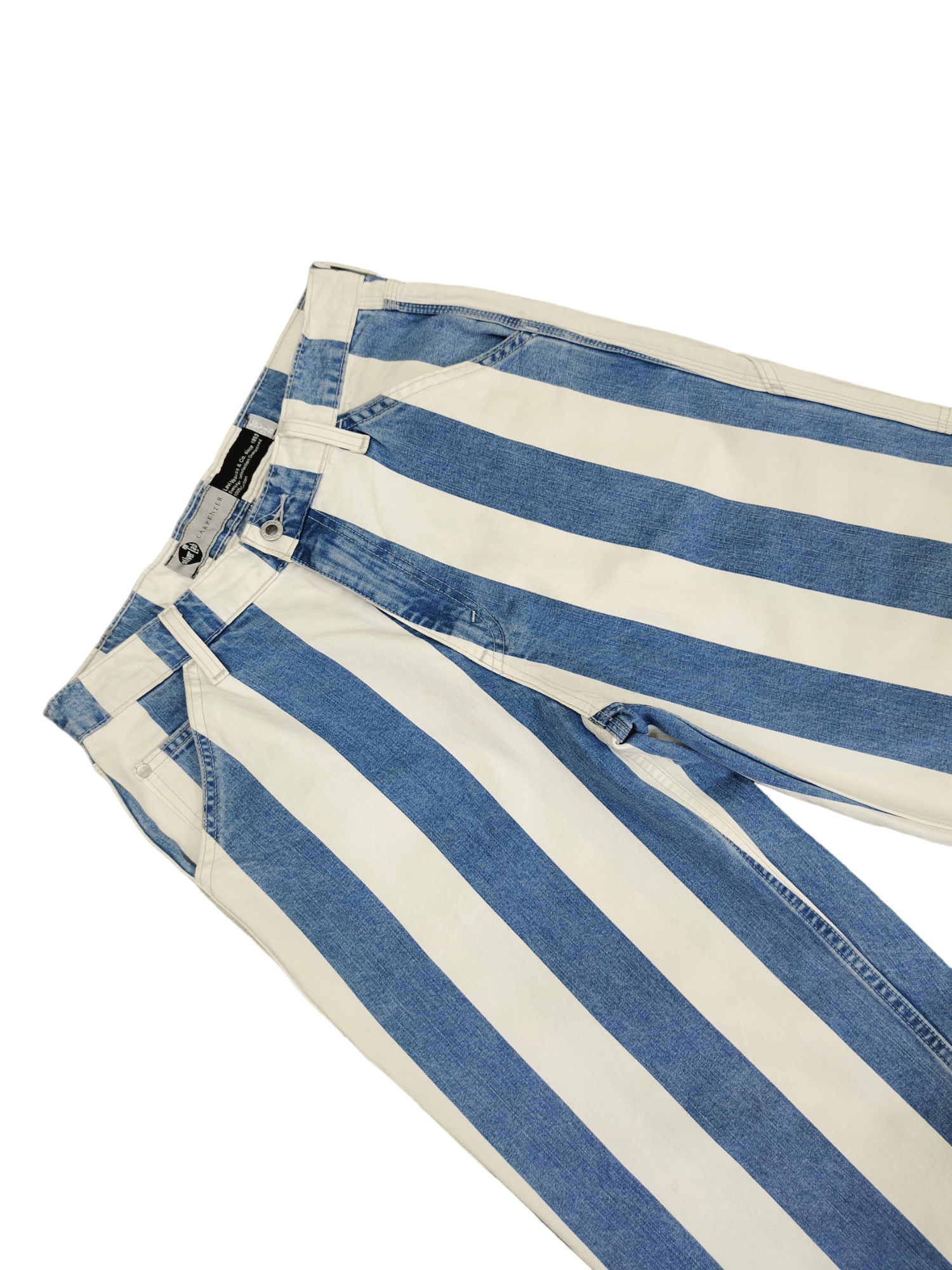 Levi's Vintage Clothing Baggy Jeans Levis Silver Tab Prisoner Striped Carpenter 3Q Size US 31 - 13 Thumbnail