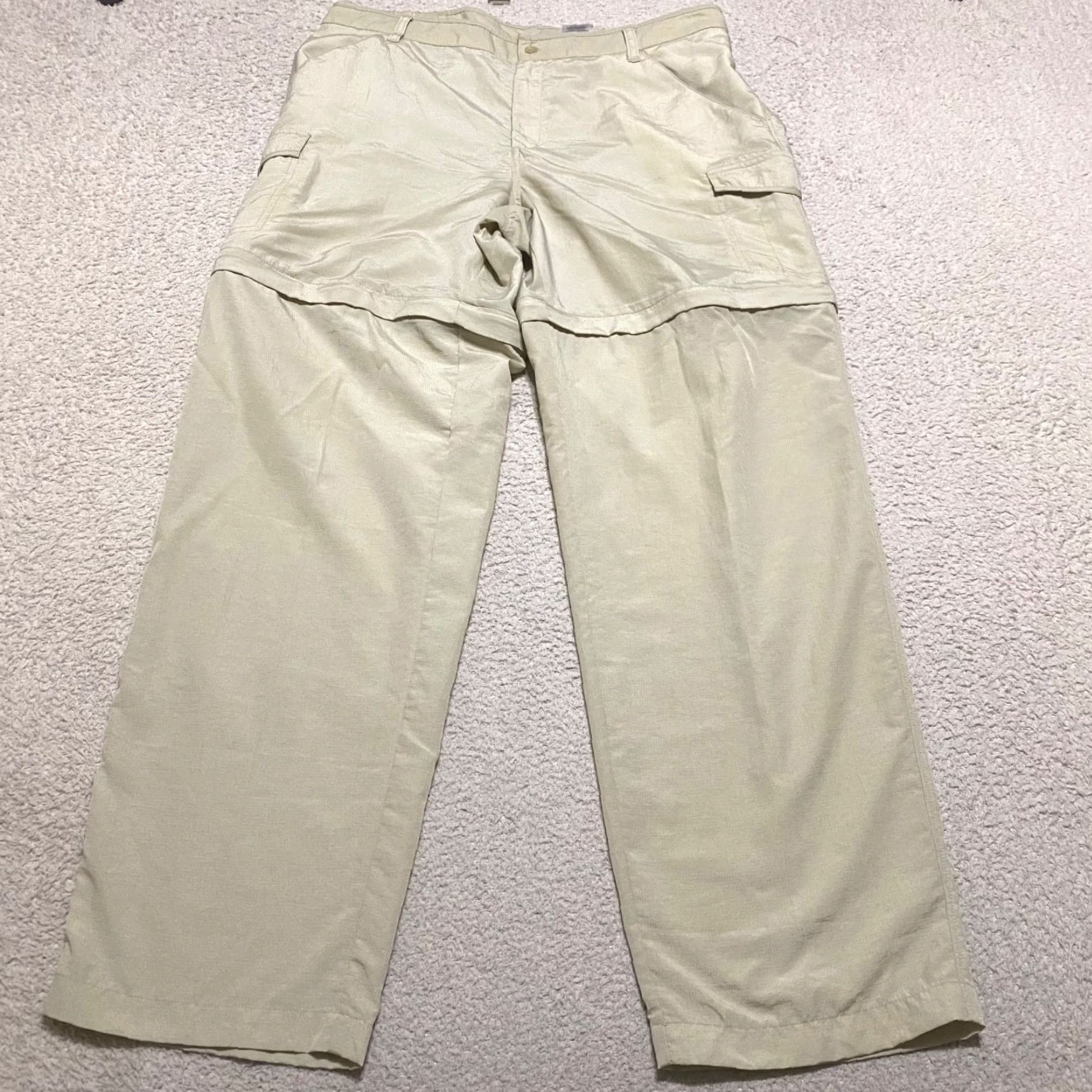 Vintage Columbia PFG Womens Pants Casual Cargo Beig e Convertible Straight PFG Nylon 34” Inseam 30" Rise High Regular Size L Womens Size 36" / US 14 / IT 50 - 2 Thumbnail