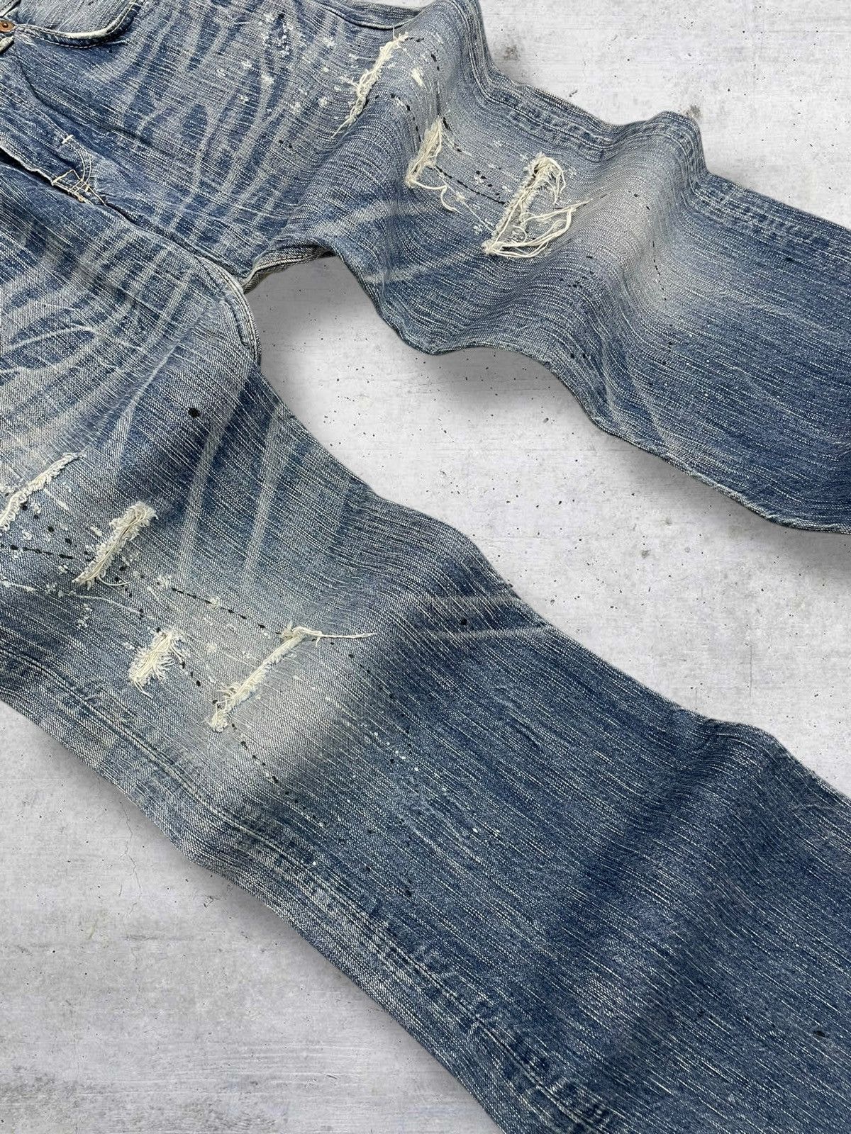 Edwin 1990S DESIGNER JAPAN EDWIN BLUE TRIP 503 DISTRESSED DENIM Size US 33 - 4 Thumbnail