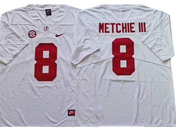 Other Alabama Crimson Tide 8 John Metchie Iii White Jersey Size US M / EU 48-50 / 2 - 1 Thumbnail