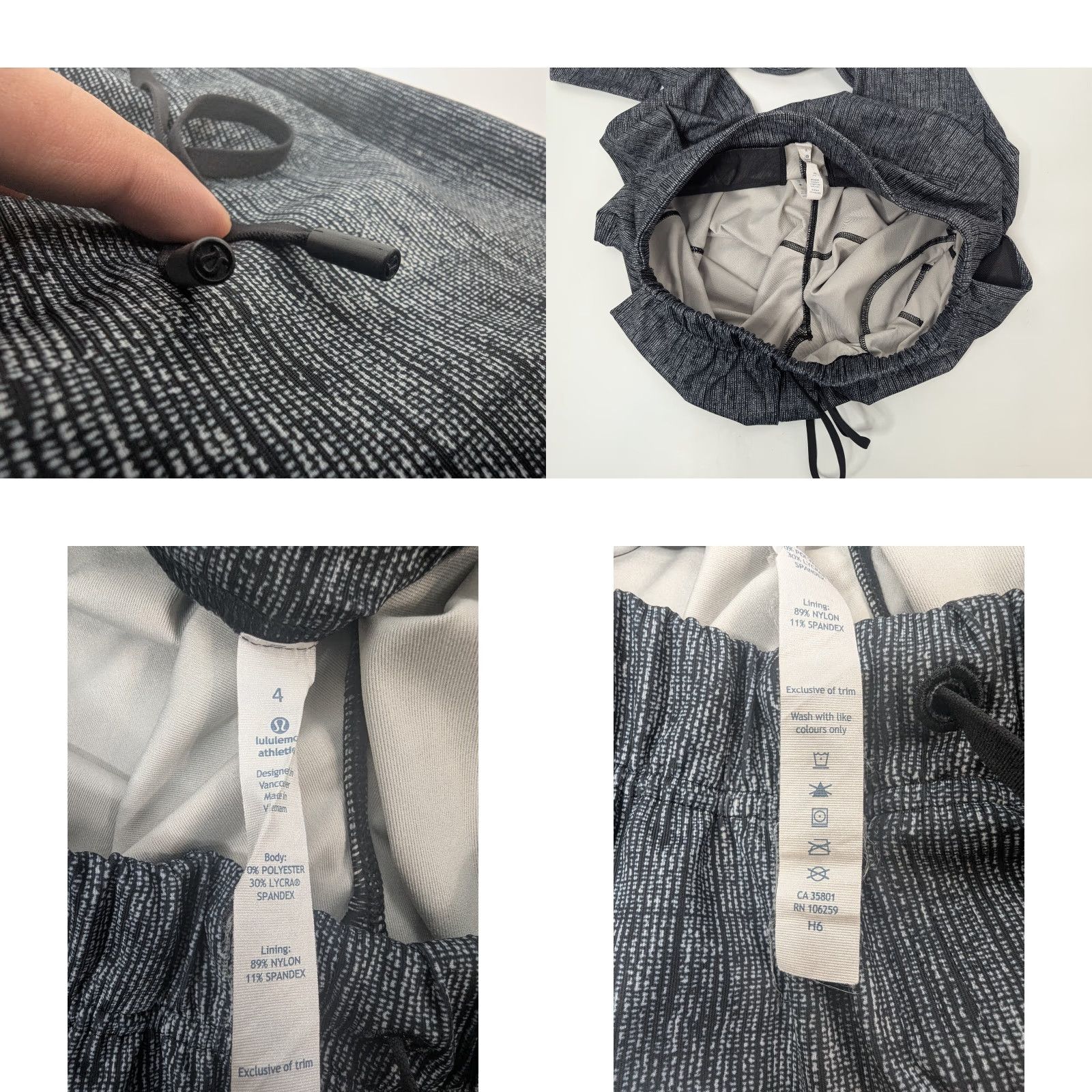 Lululemon LULULEMON Jet Crop Luxtreme Pants Gray Black Drawstring Jogger Size 4 Pockets Moisture Wicking Slim Tapered Athleisure Womens Size 27" / US 4 / IT 40 - 8 Thumbnail