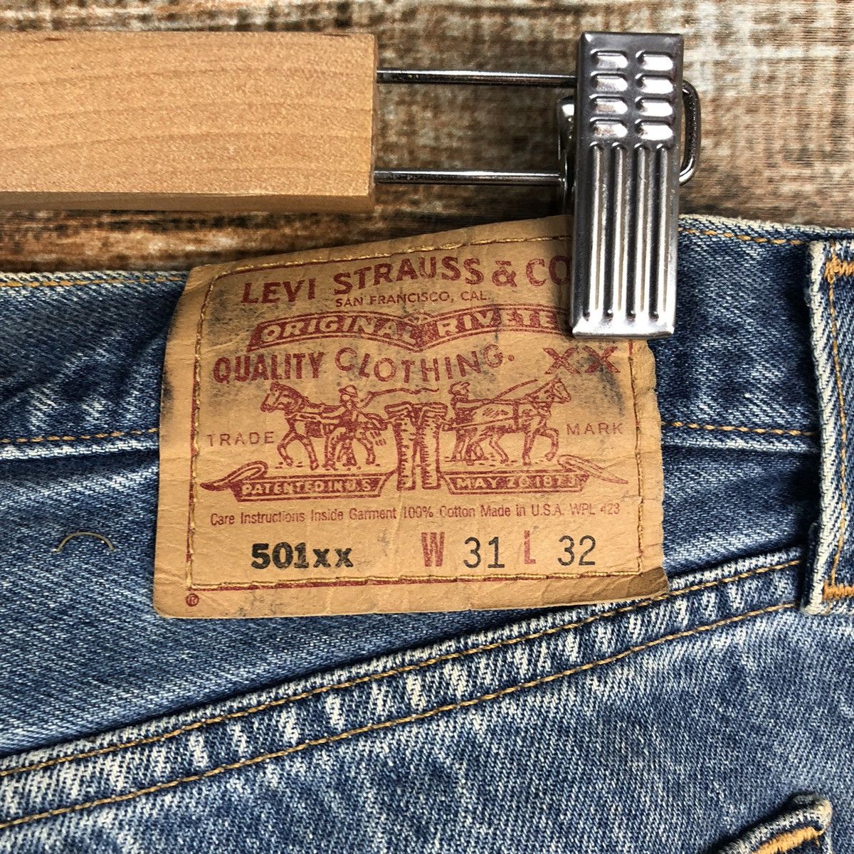 Levi's DL Levis 501 X Wildstyle super Lovers Rock denim #A2620 Size US 31 - 22 Thumbnail