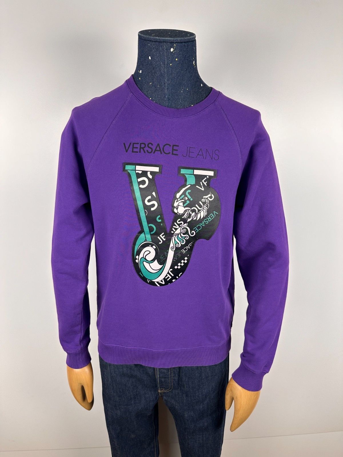 Versace Versace Jeans Mens Sweatshirt Big Logo Purple Size S Size US S / EU 44-46 / 1 - 1 Thumbnail