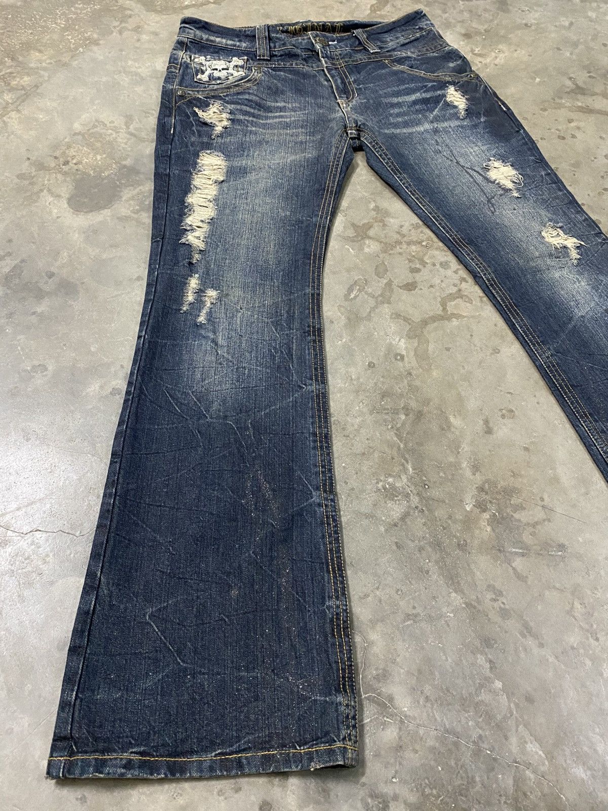 Hysteric Glamour × If Six Was Nine × Le Grande Bleu (L.G.B.) Flare Jeans Japan Original Jeans Clawmark Distressed @279 Size US 34 / EU 50 - 8 Thumbnail