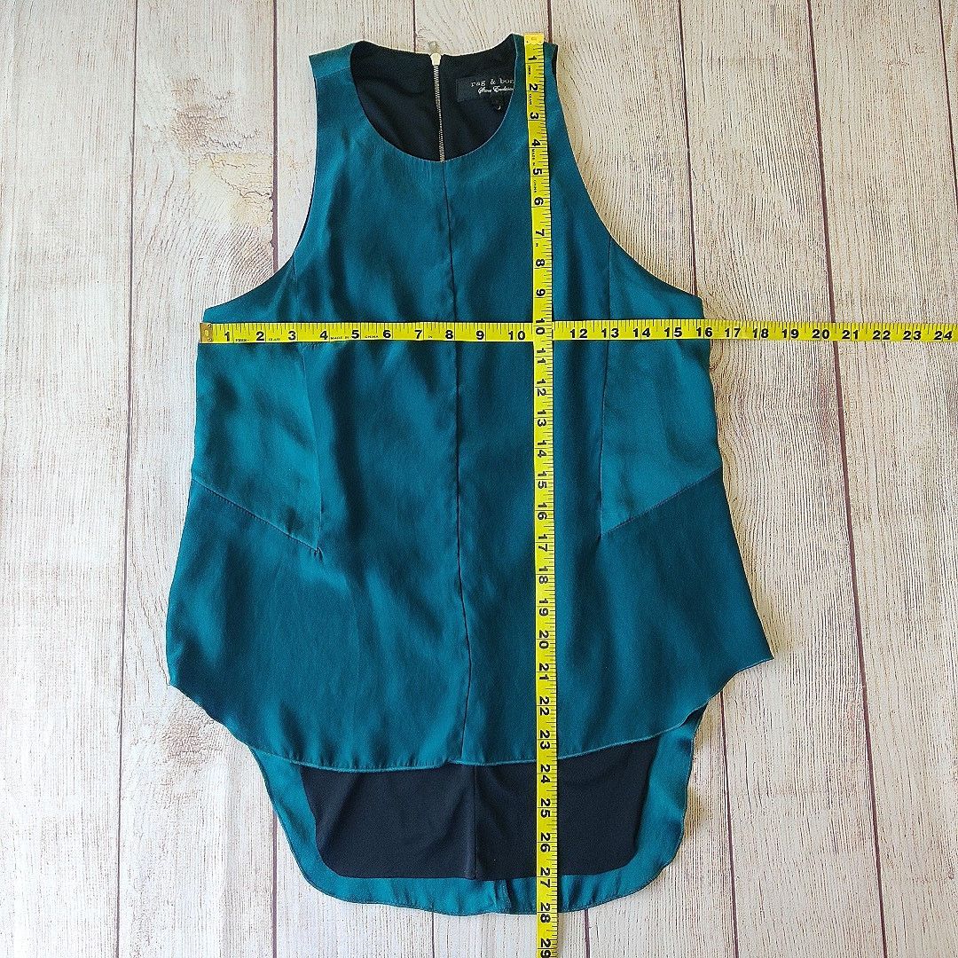 Rag & Bone Rag & Bone Adeline silk teal high low sleeveless top sz S Size S / US 4 / IT 40 - 4 Thumbnail