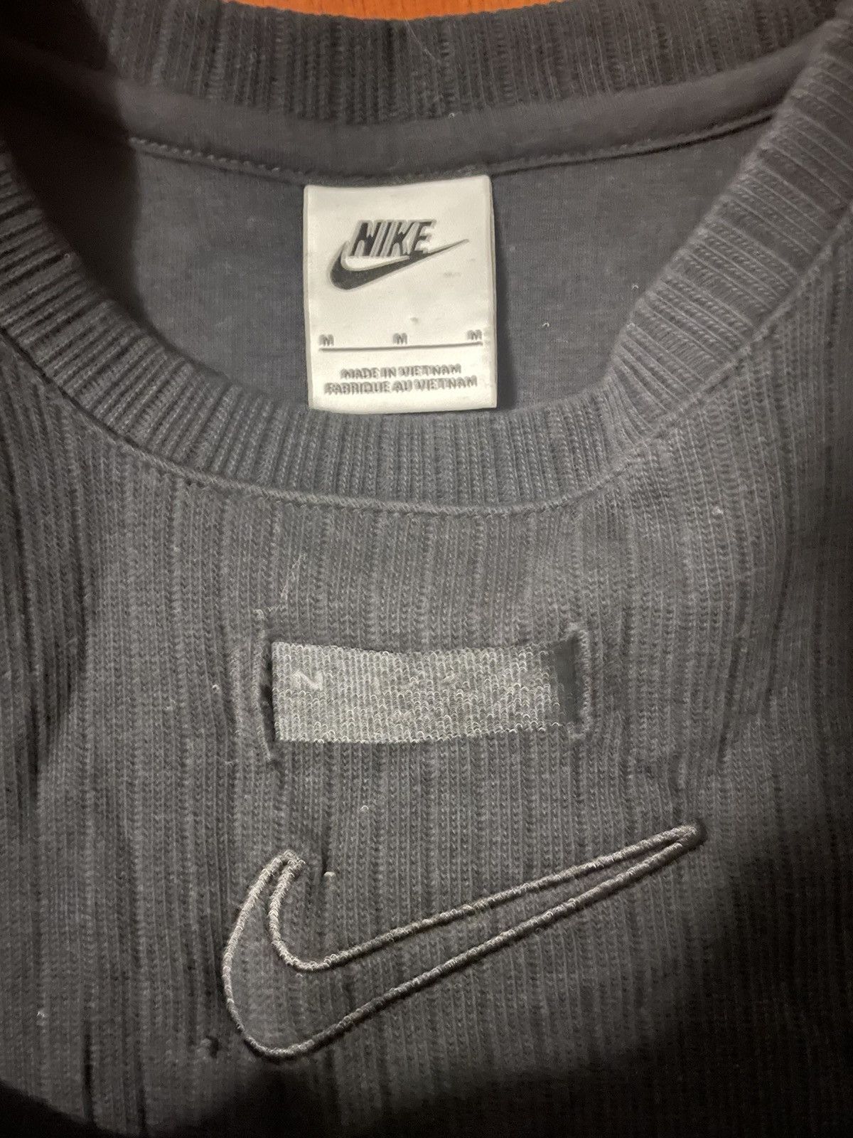 Nike Nike Womens Crop Top Long Sleeve Medium Black Ribbed Size M / US 6-8 / IT 42-44 - 2 Thumbnail