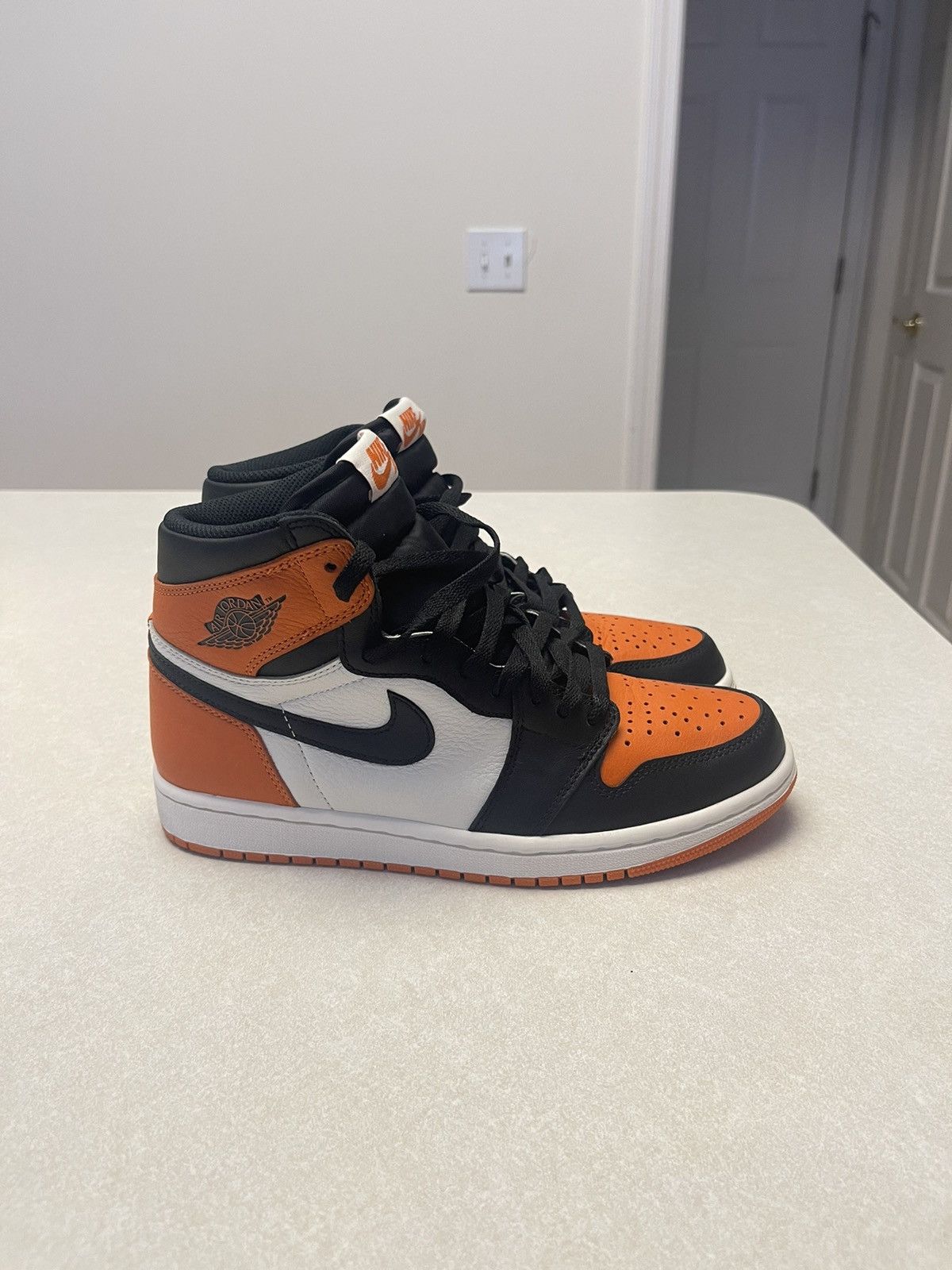 image of Jordan Nike Jordan 1 Shattered Backboard Shoes in Orange, Men's (Size 8)
