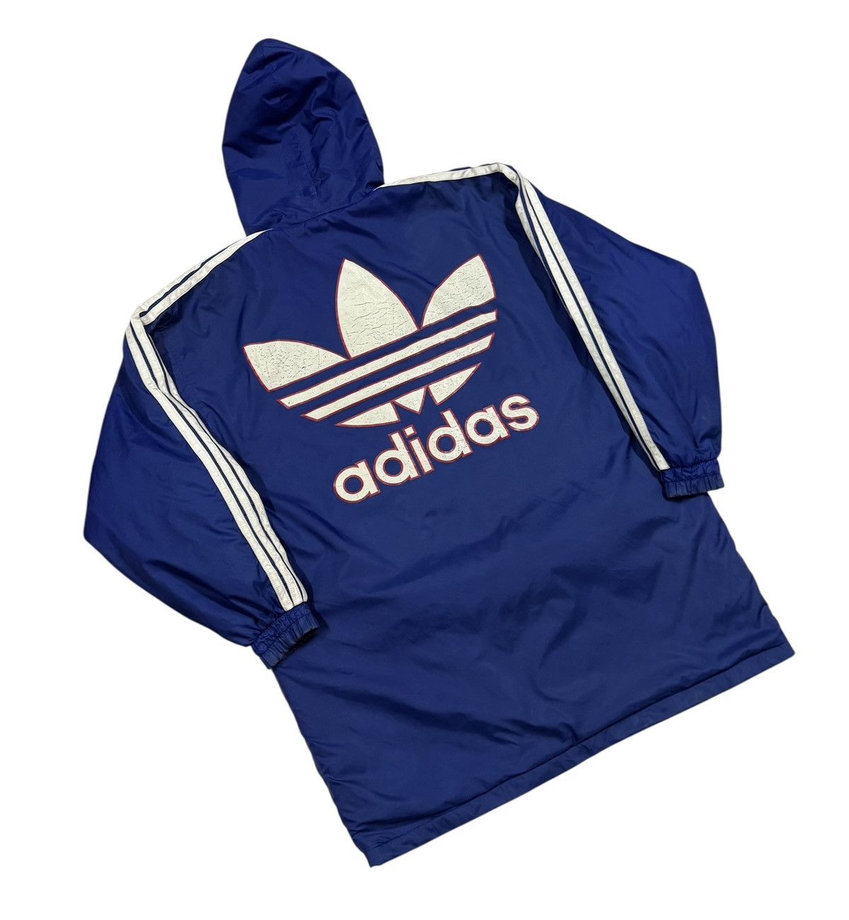 Vtg🔥Adidas Coach Longjacket Hoodies Big Logo