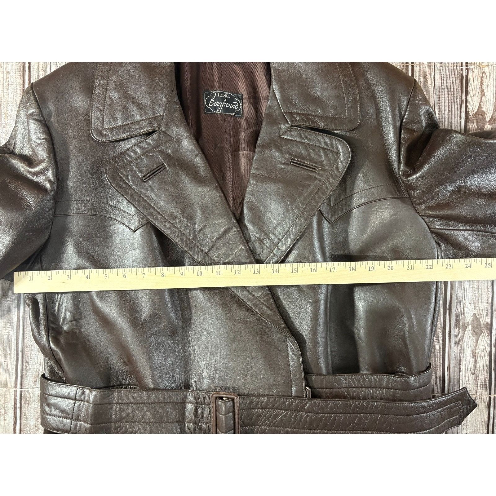 Other Bergfreund German leather coat trench coat sz 50 40's WWII E Size US L / EU 52-54 / 3 - 6 Thumbnail