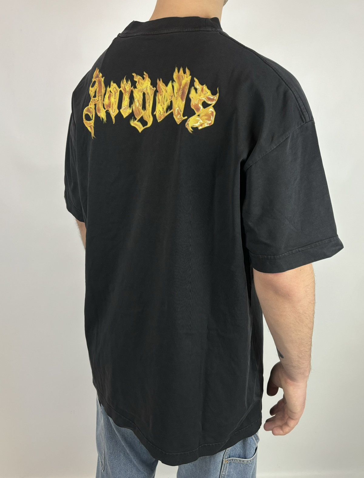 Palm Angels New Palm Angels Burning Logo T-Shirt With a "fire" print. Size US XL / EU 56 / 4 - 2 Thumbnail