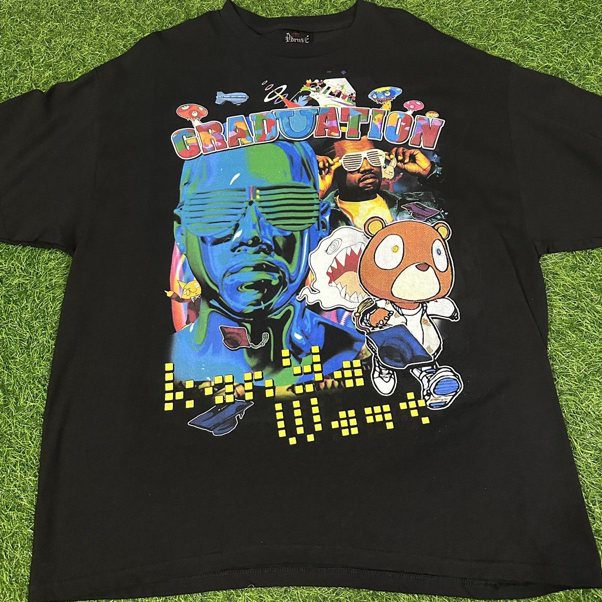 image of Kanye West Graduation Bear Dbruze Rap Tee Aop Shirt in Black, Men's (Size 2XL)