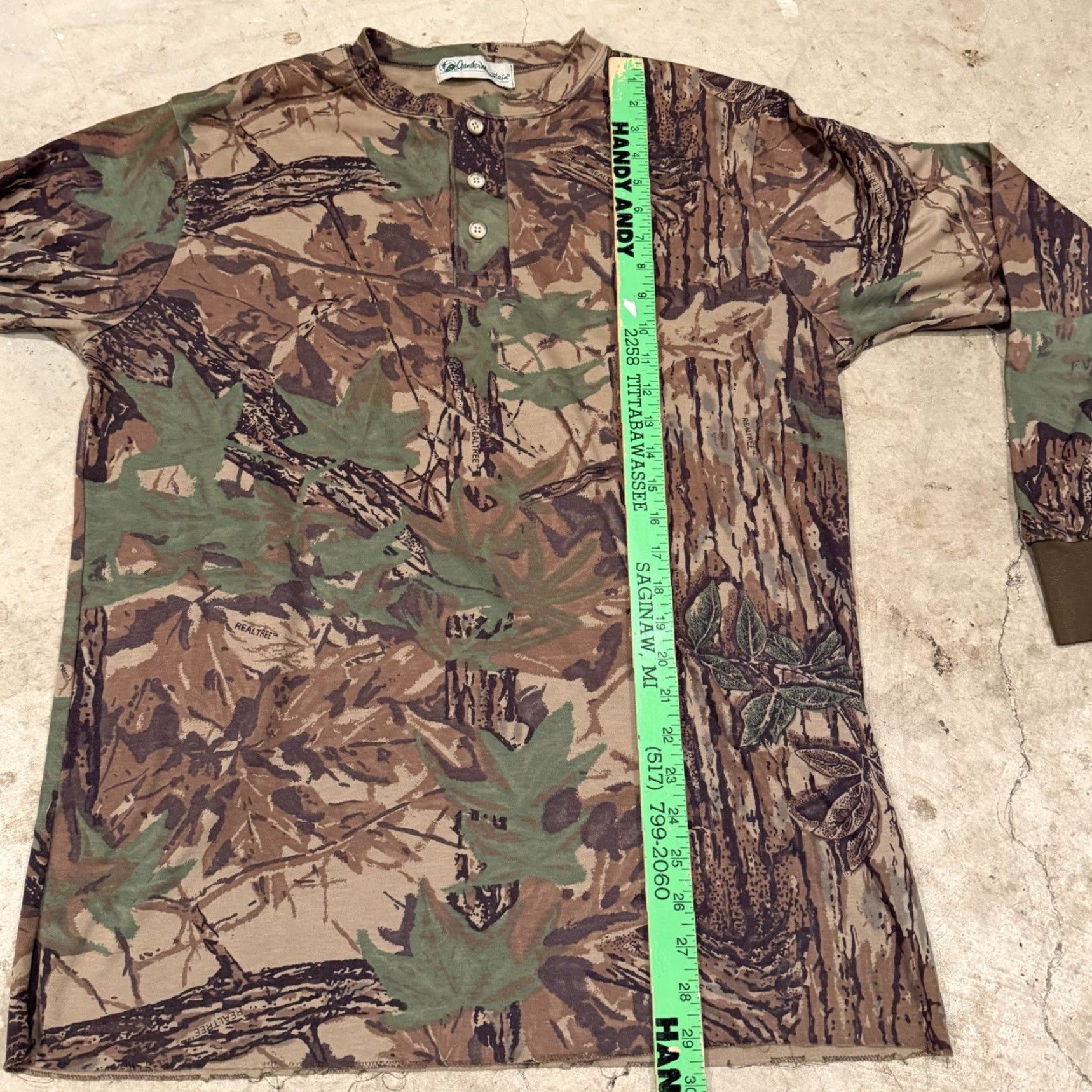 Realtree VINTAGE Gander Mountain Long Sleeve Mens XL Henley Brown Camo Realtree 90s Shirt Size US XL / EU 56 / 4 - 6 Thumbnail