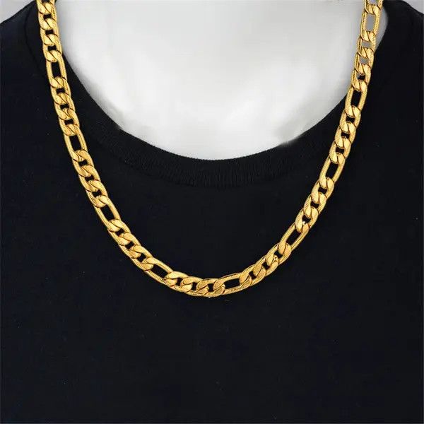 VIBE Gold Chain Figaro Necklace 21.7in 7mm Size ONE SIZE - 7 Thumbnail