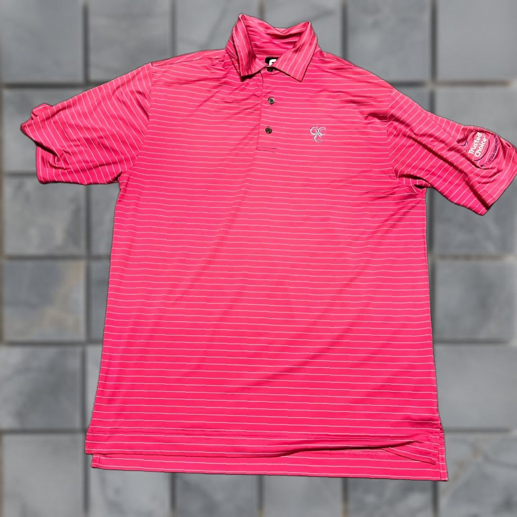 Footjoy Footjoy Polo Shirt Mens Medium Hot Pink Striped Golf Short Sleeve Size US M / EU 48-50 / 2 - 1 Thumbnail