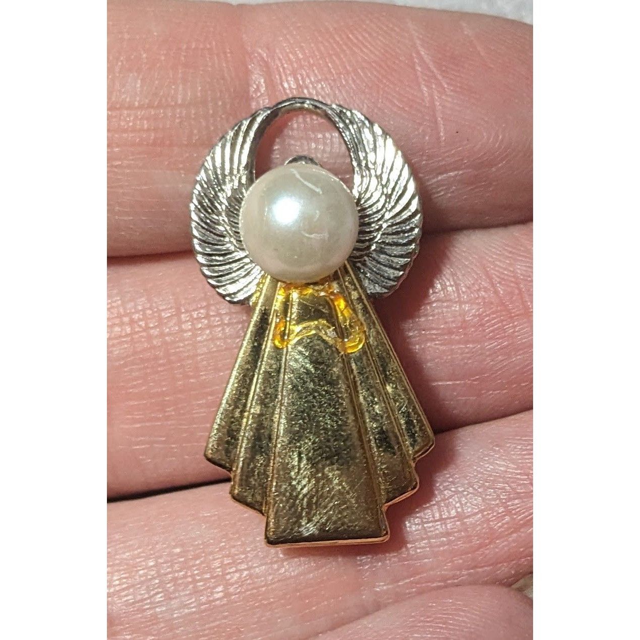 Other Religious Holiday Gold And Silver Tone Angel Brooch Size ONE SIZE - 3 Thumbnail