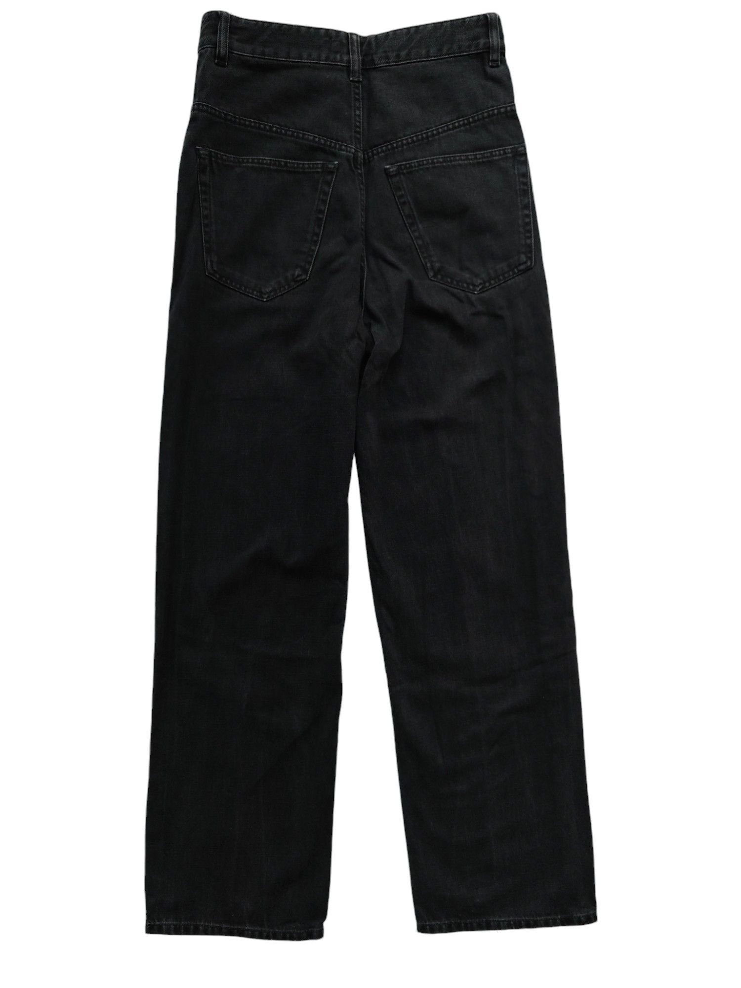 Isabel Marant Black Straight Leg Jeans With Adjustable Tack At Bottom Size 25" / US 0 / IT 36 - 2 Thumbnail