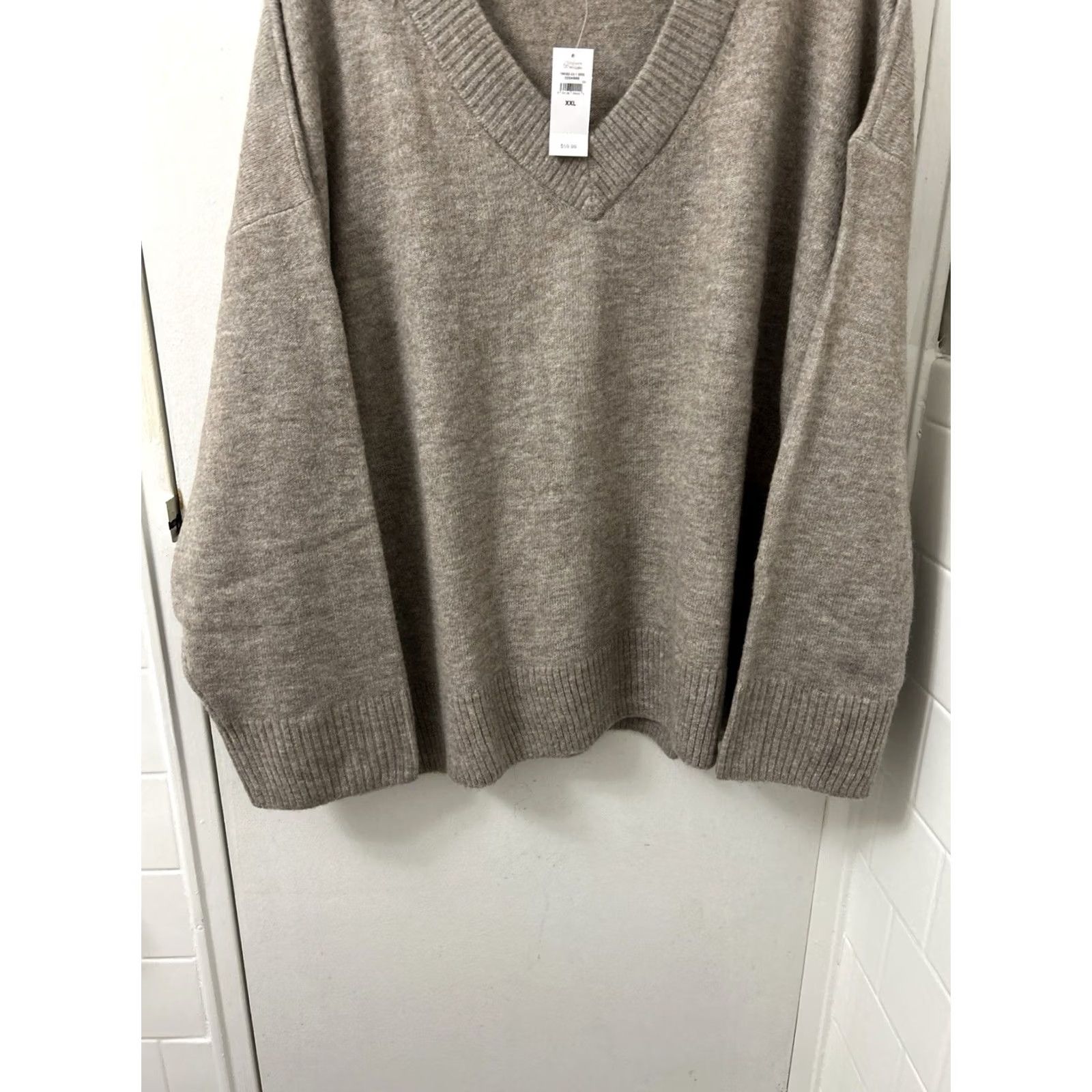 Gap Gap Womens Sweater V-Neck 2XL Brown Knit Oversized Pullover NWT Size XXL / US 16-18 / IT 52-54 - 3 Thumbnail