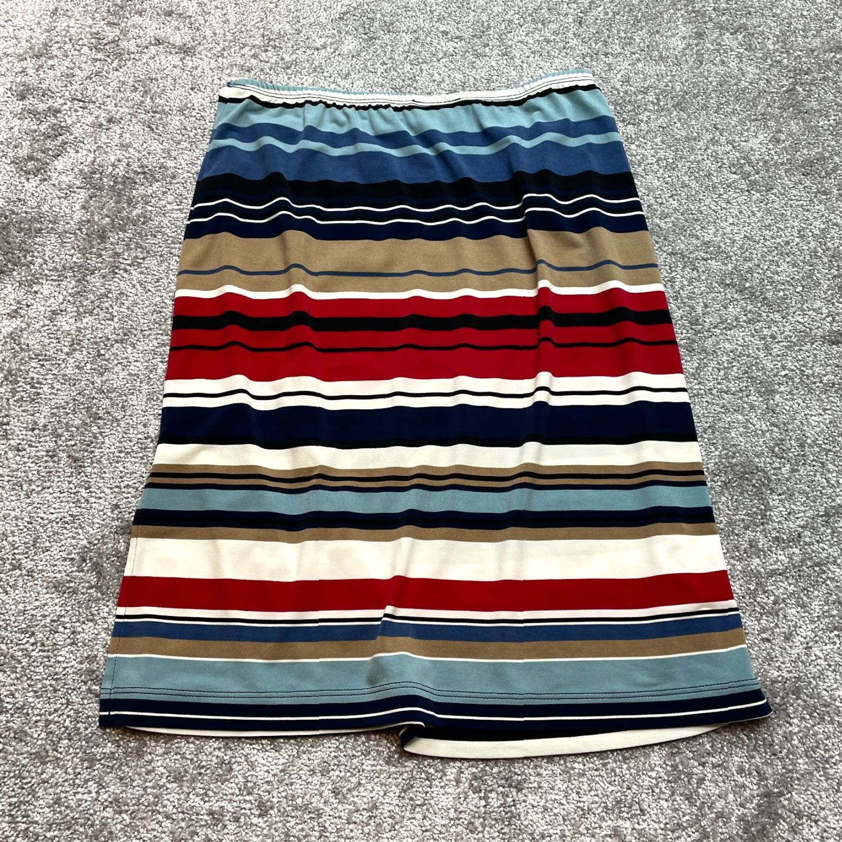 Bcbgmaxazria BCBGMAXAZRIA Skirt Womens S Colorful Striped Stretch Short Slit Size 28" / US 6 / IT 42 - 7 Thumbnail