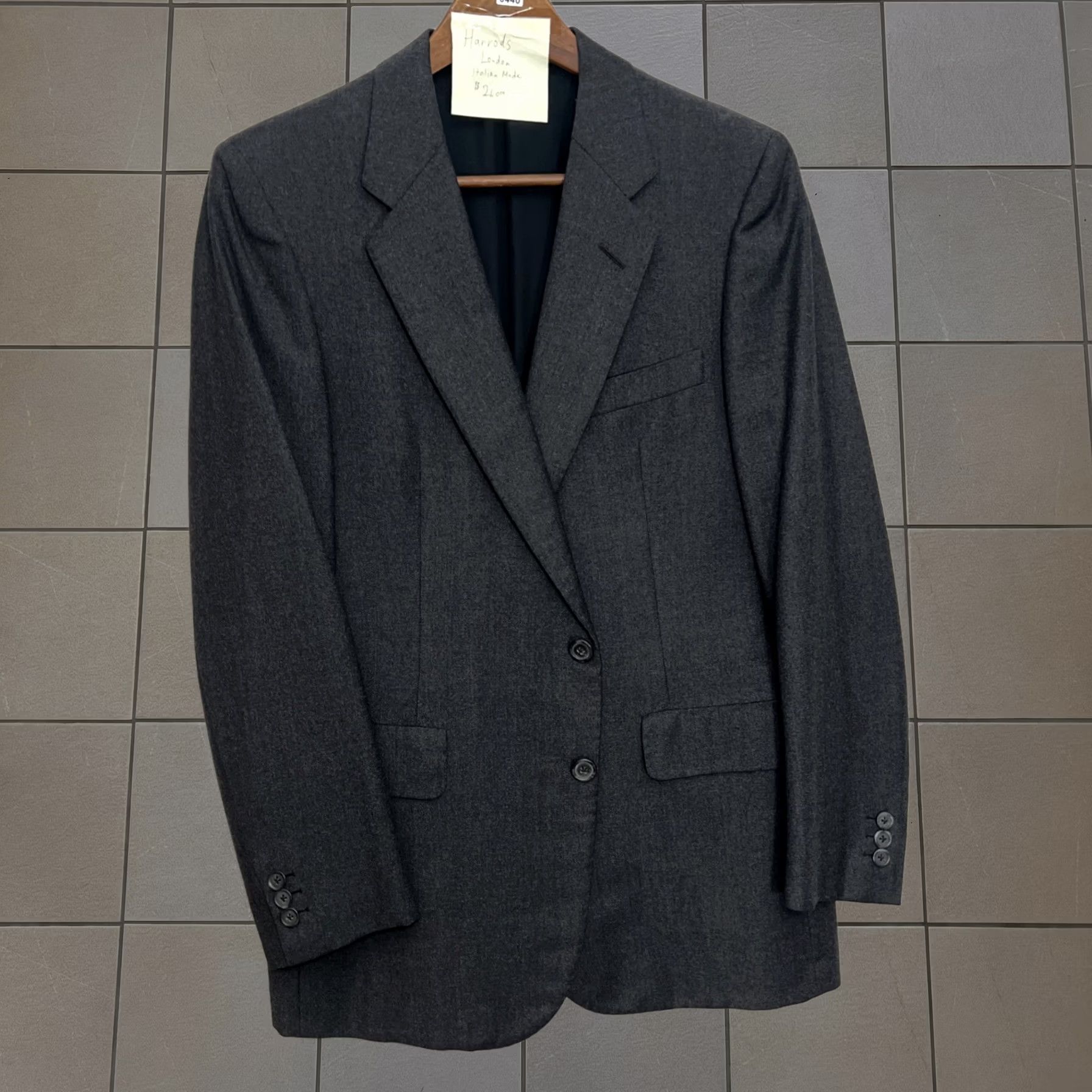 Vintage Harrods Blazer Mens Size 36 Gray Italian Suit Jacket London Handmade Regular, Men's (Size 36r)